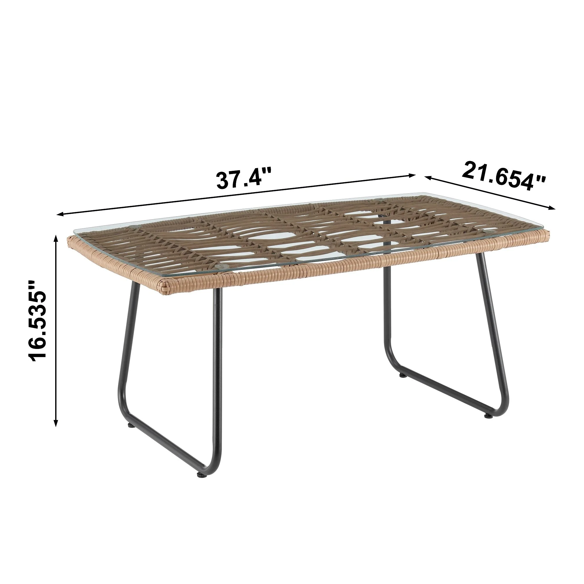 Antibes 2.0 Patio 4-Person Conversation Set with Coffee Table with Grey Cushions - Image 5