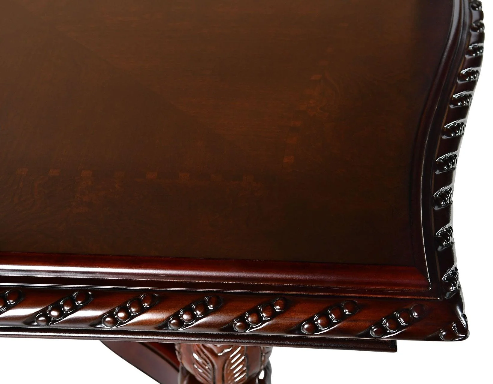 Antoinette 96-120 inch Pedestal Dining Table w/24″ Leaf - Image 6