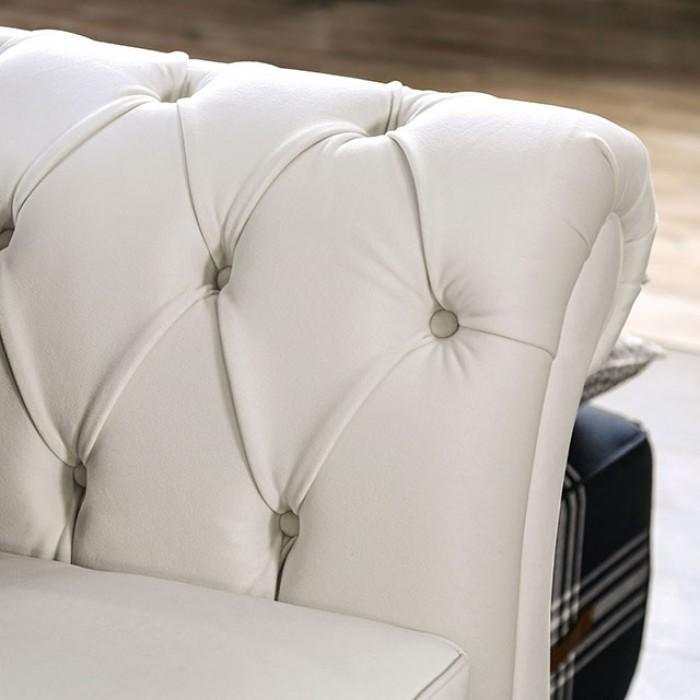 Antoinette White Velvet Stationary Sofa & Loveseat - Image 8