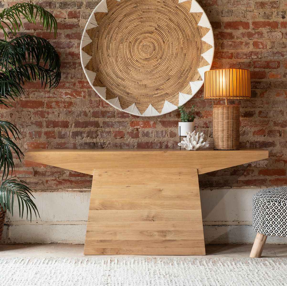 Anvil 68" Console Table in Natural Oak - Image 3
