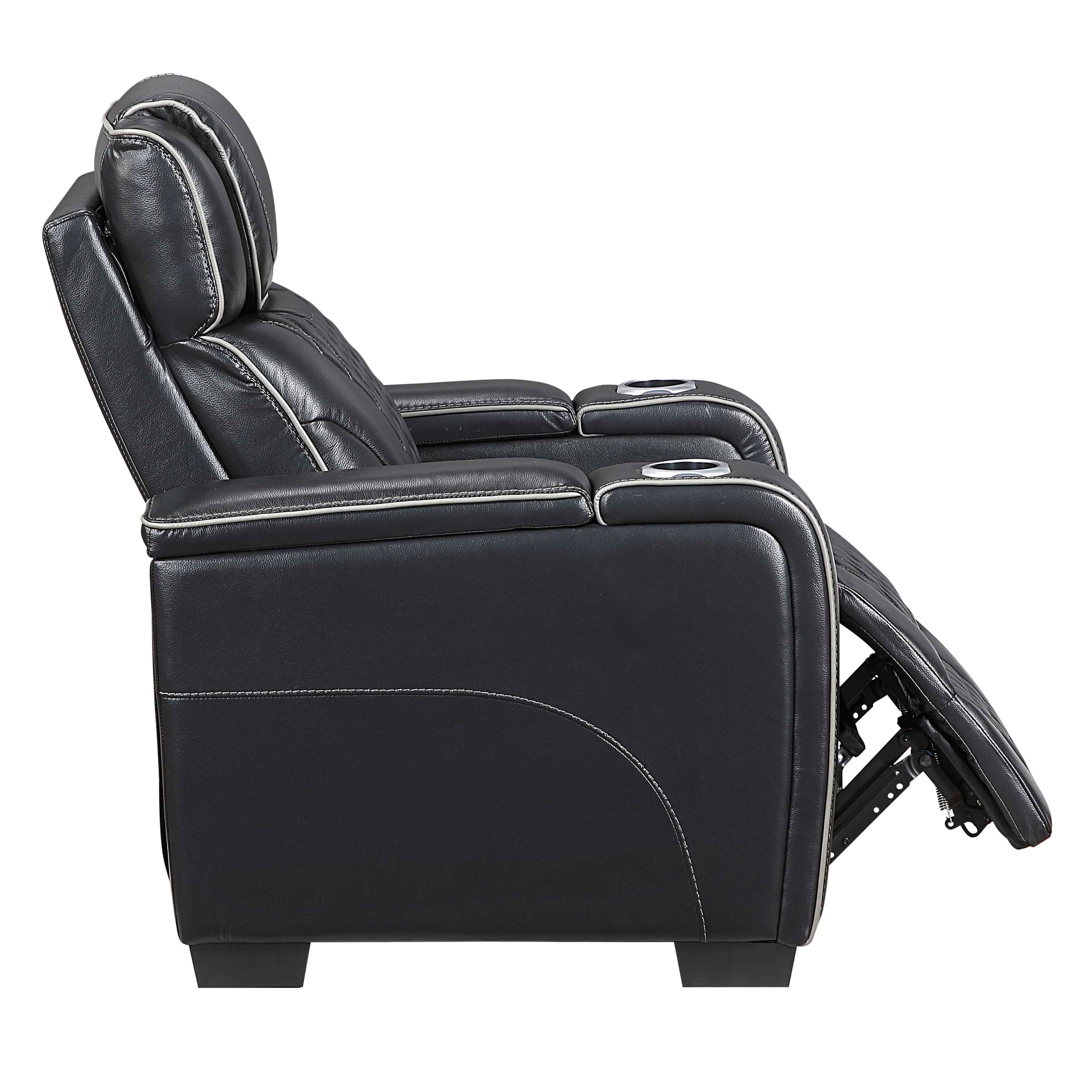 Apex Black Leather Power Reclining Chair - Image 9