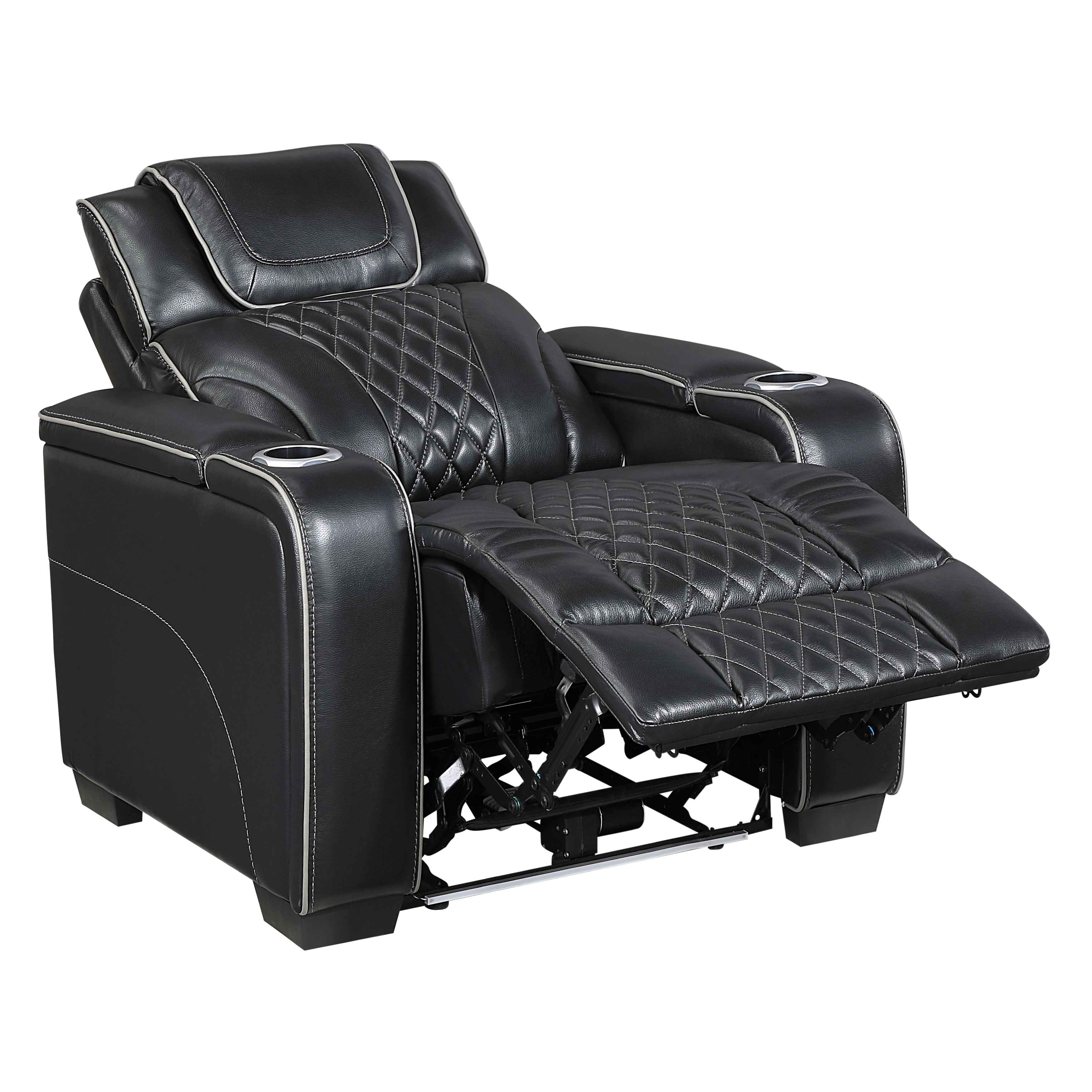 Apex Black Leather Power Reclining Living Room Set - Image 20