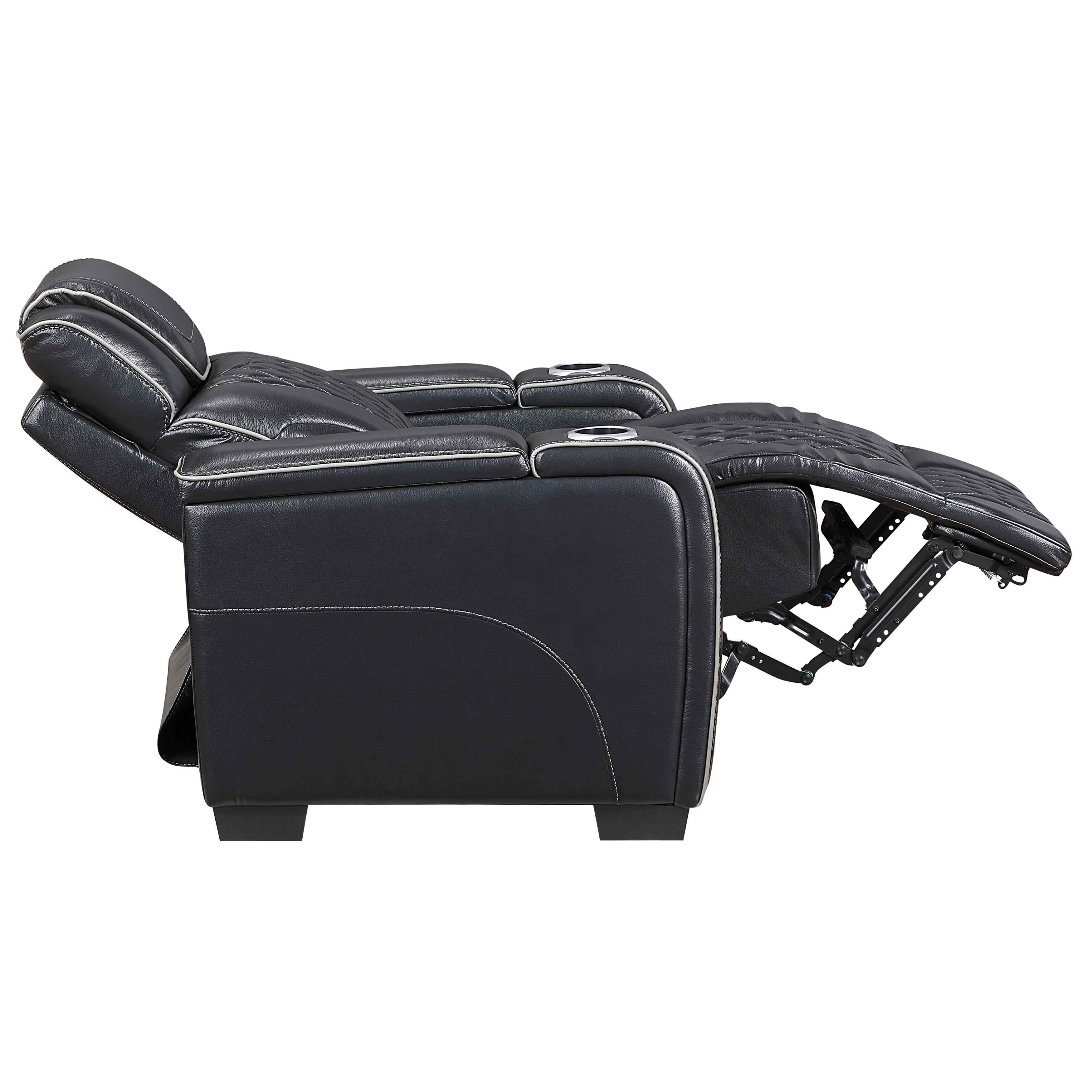 Apex Black Leather Power Reclining Living Room Set - Image 23