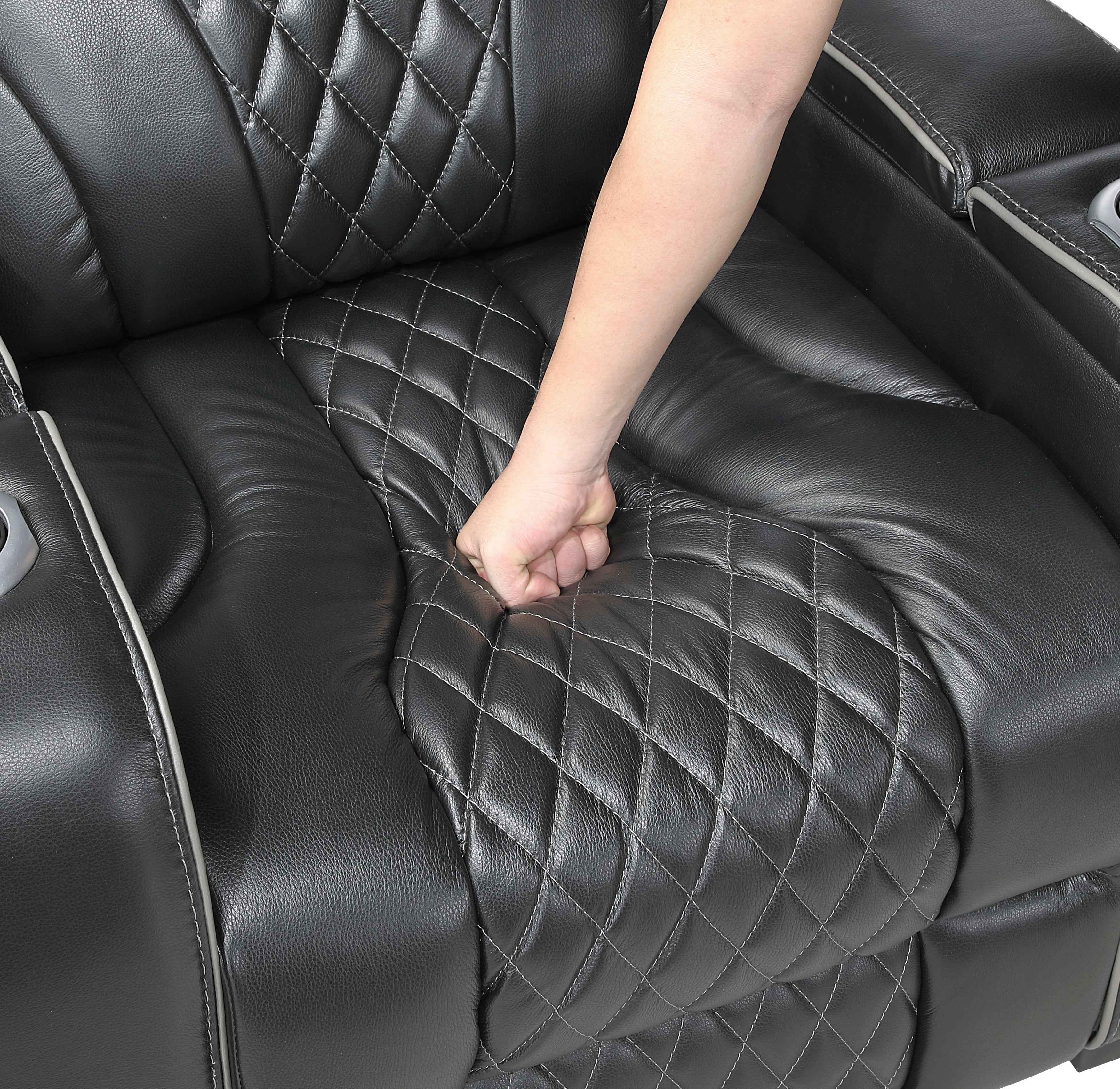Apex Black Leather Power Reclining Living Room Set - Image 27