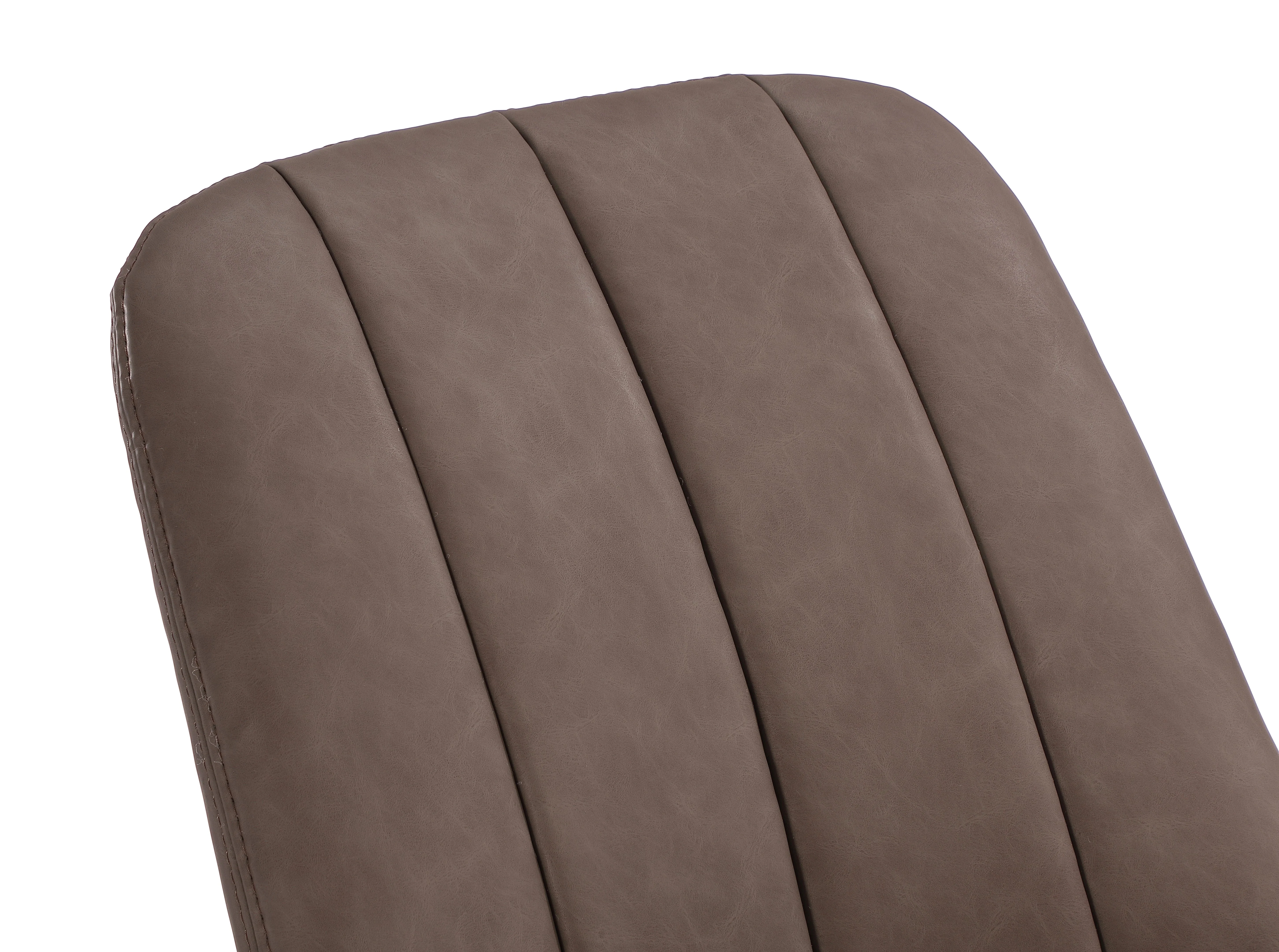 Apollo Upholstered Dining Chair in Cinnamon Synthetic Leather and Brushed Bronze Metal (Set of 2) - Image 3