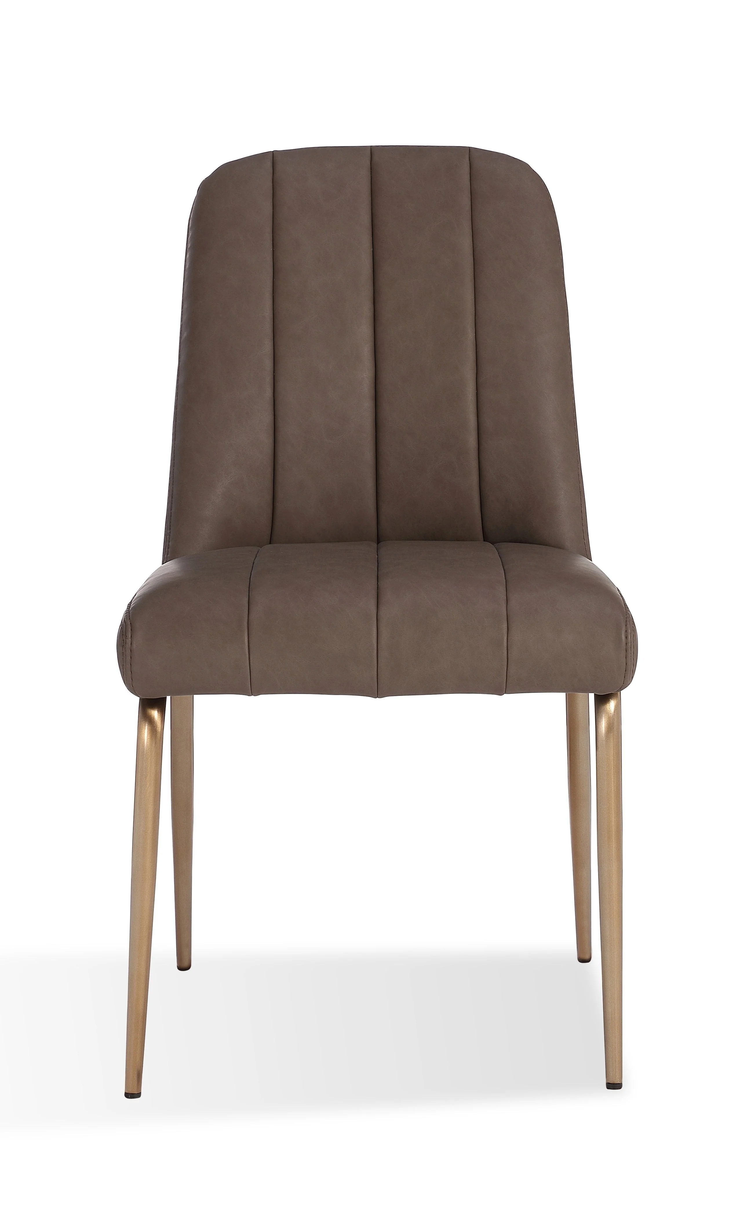 Apollo Upholstered Dining Chair in Cinnamon Synthetic Leather and Brushed Bronze Metal (Set of 2) - Image 5