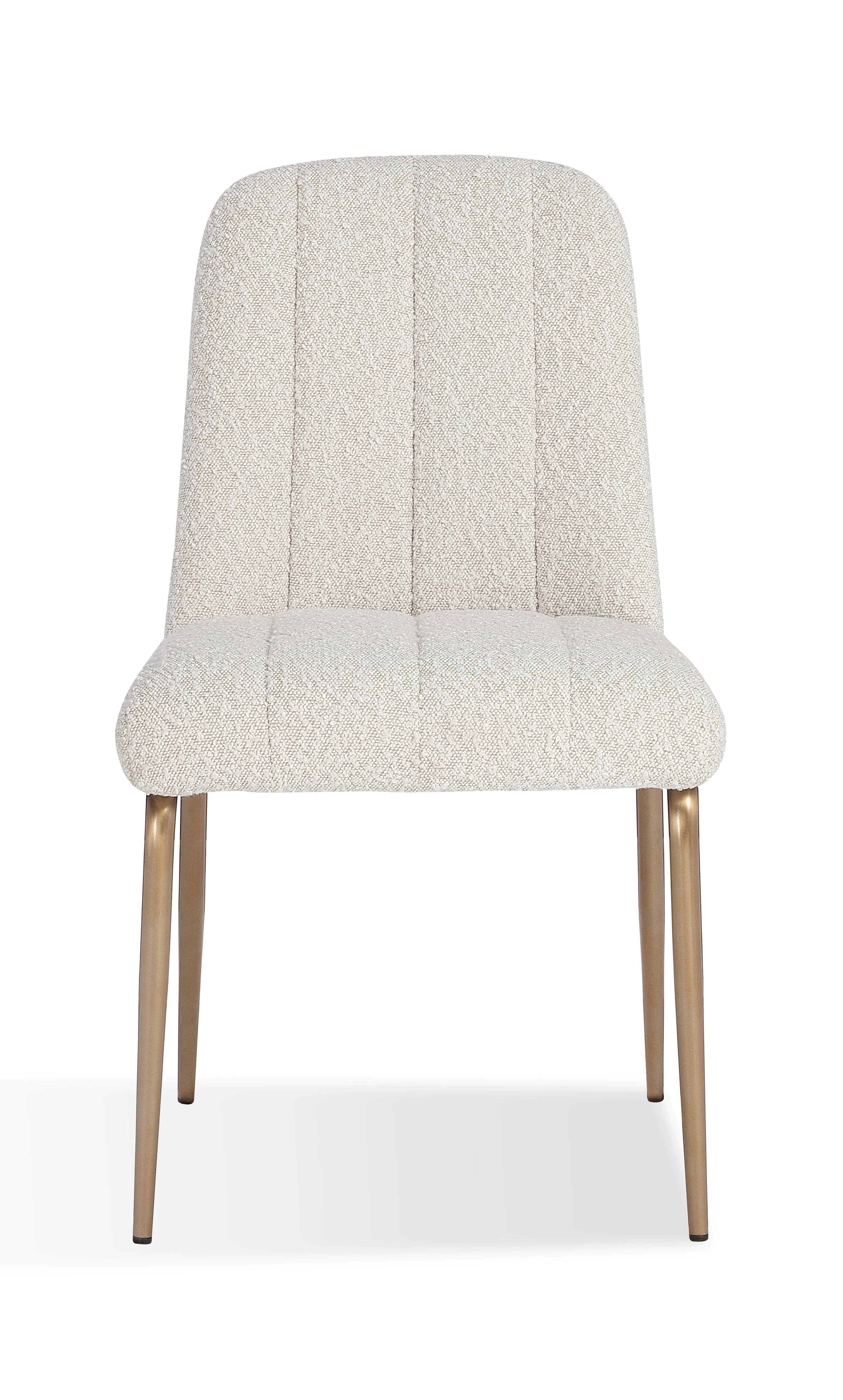 Apollo Upholstered Dining Chair in Ricotta Boucle and Brushed Bronze Metal (Set of 2) - Image 5