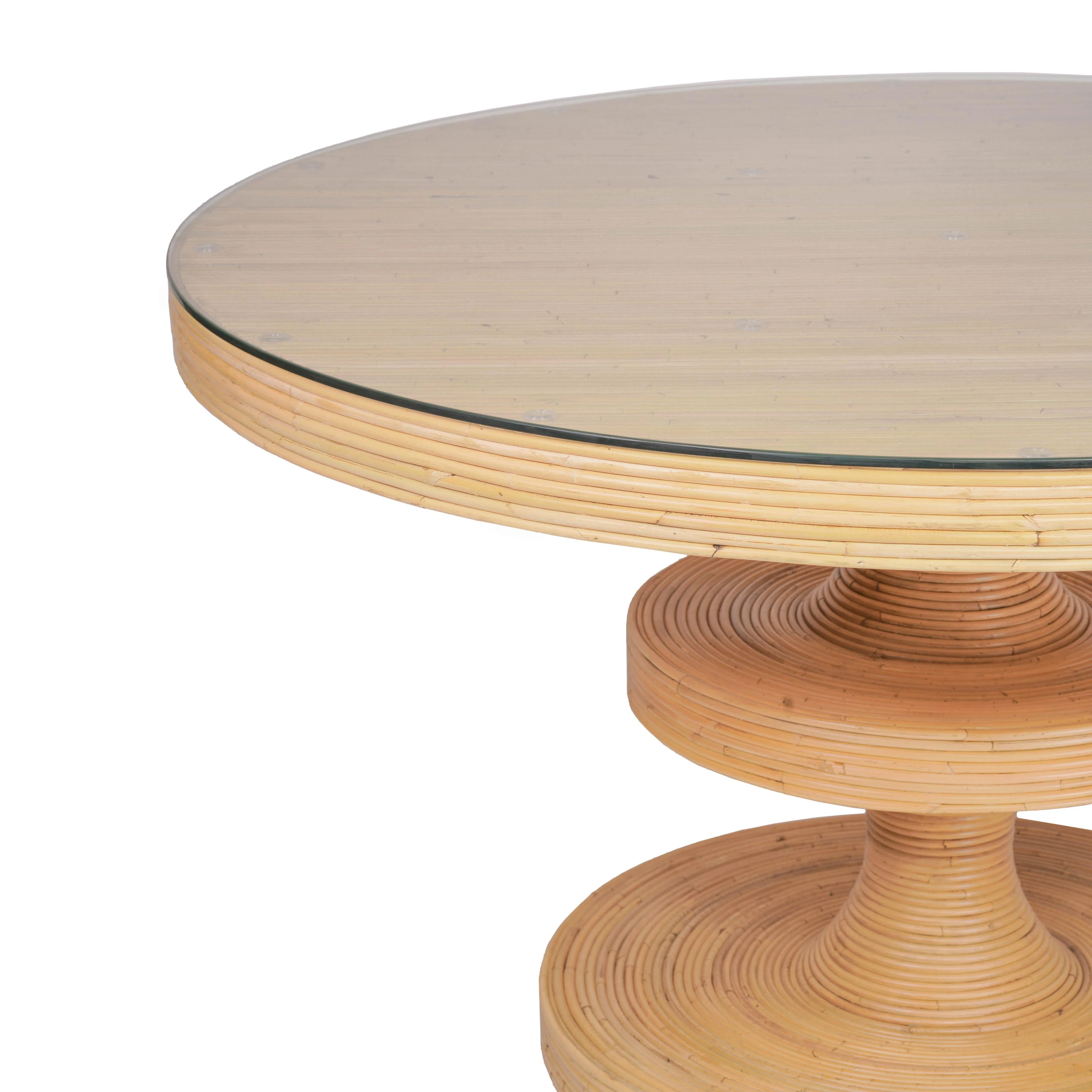 Apollonia Natural Rattan 51" Round Dining Table - Image 3