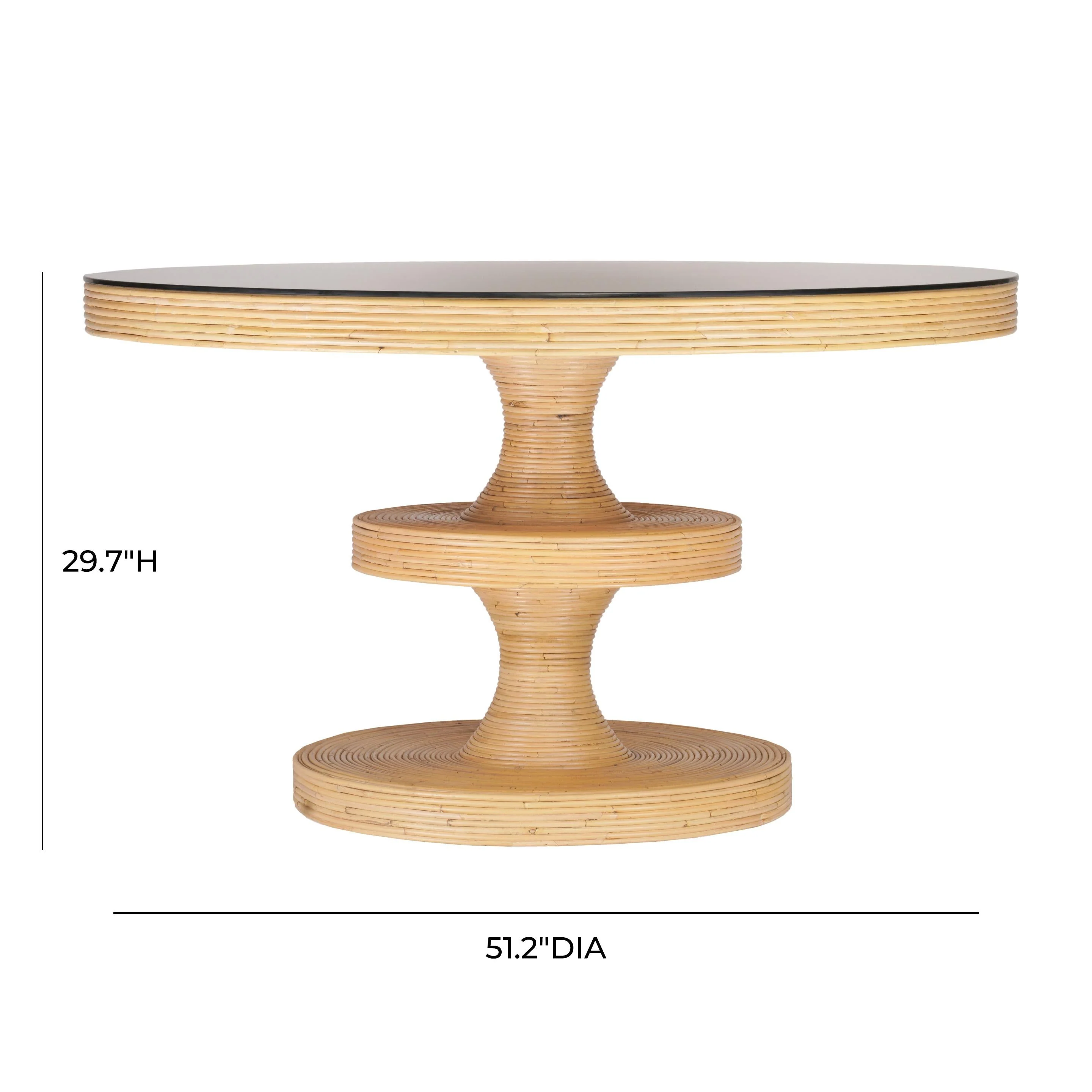 Apollonia Natural Rattan 51" Round Dining Table - Image 6