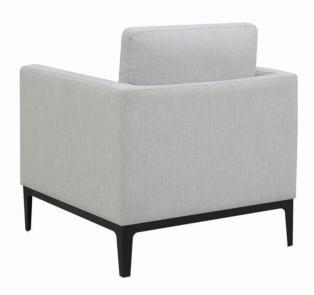 Apperson Light Gray Cushioned Back Arm Chair - Image 4