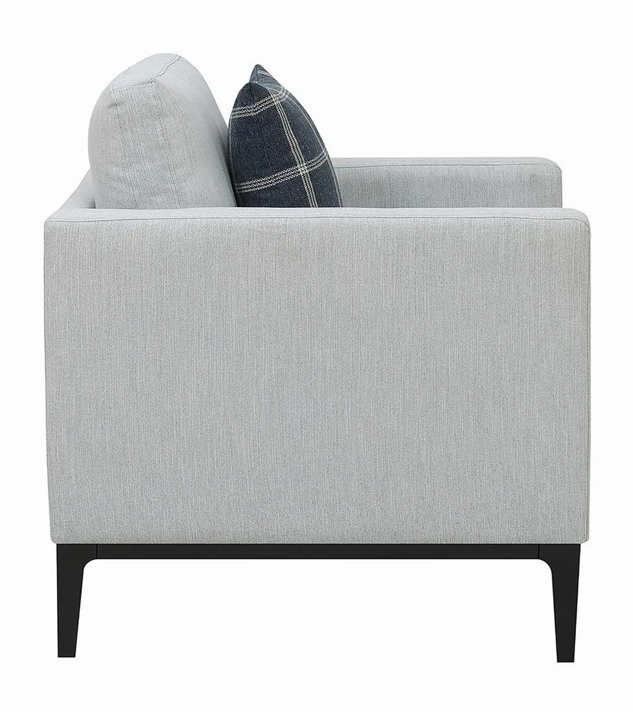 Apperson Light Gray Cushioned Back Arm Chair - Image 5