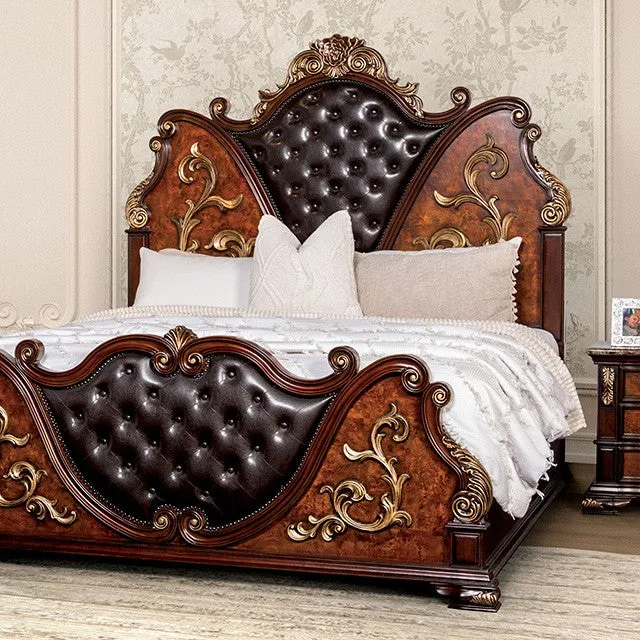 Aquilina Cherry/Oak 4-Piece Queen Bedroom Set - Image 2