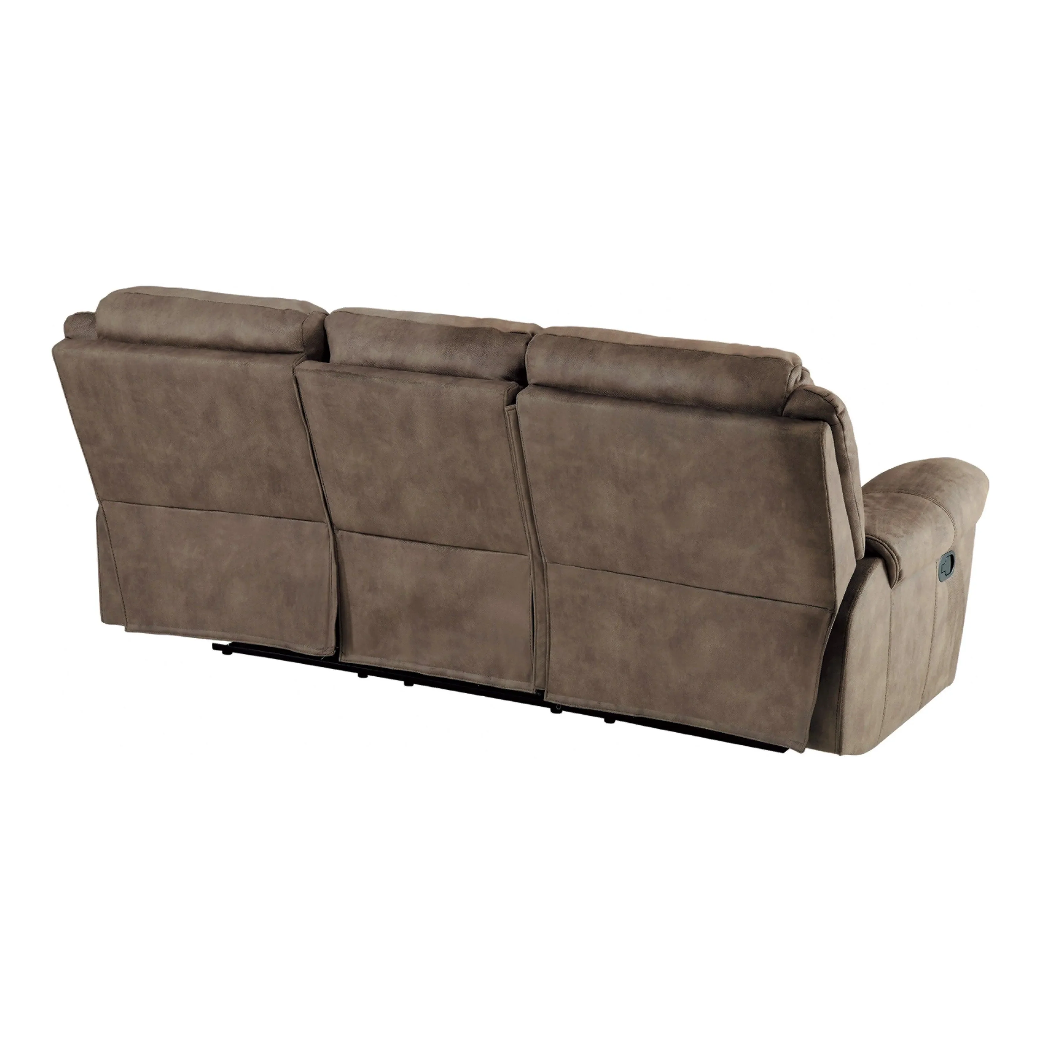 Aram Brown Fabric Double Reclining Sofa - Image 5