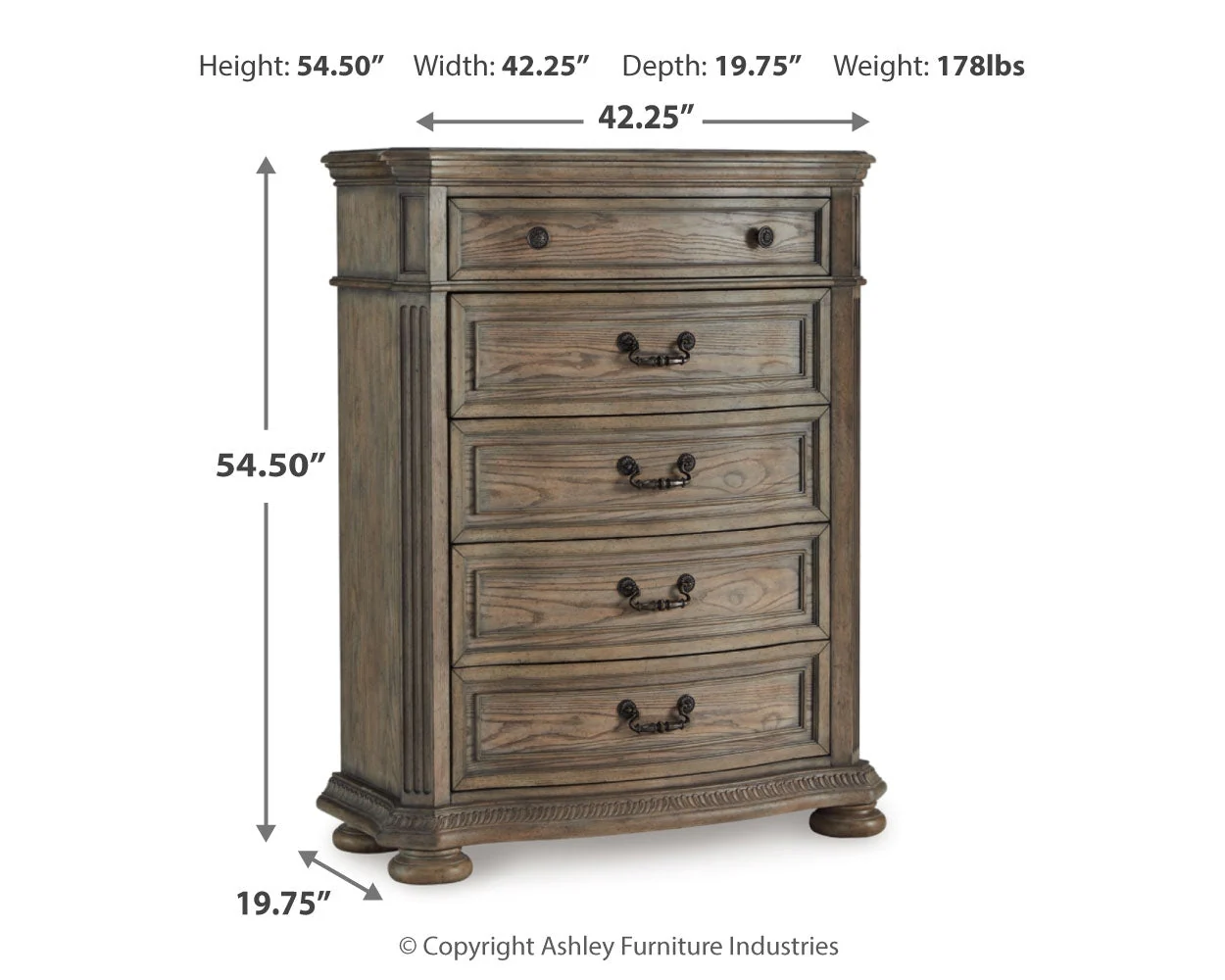 Ardenfield Light Brown California King Sleigh Bedroom Set with Chest and Nightstand - Image 6