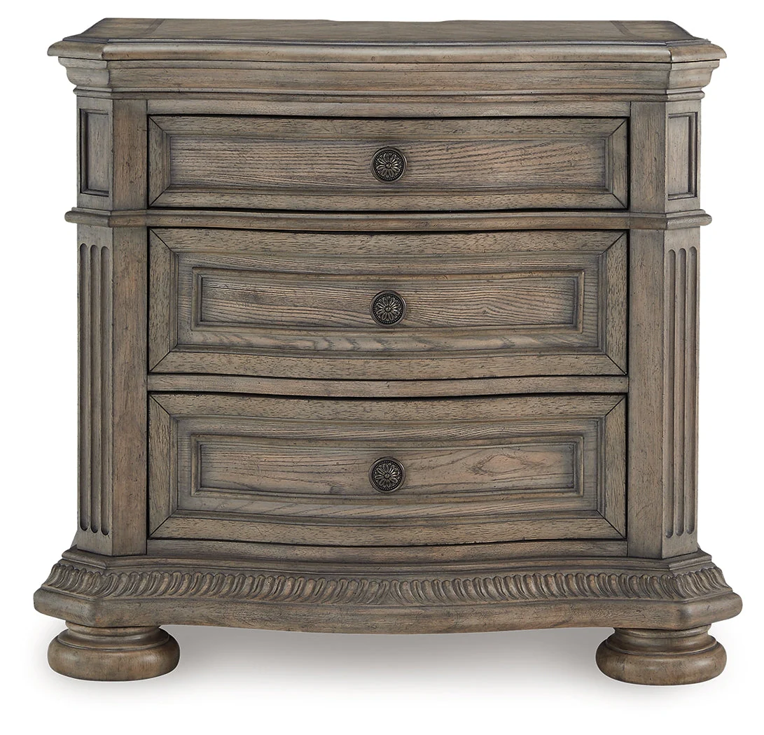 Ardenfield Light Brown King Sleigh Bedroom Set with Dresser, Mirror and Nightstand - Image 7