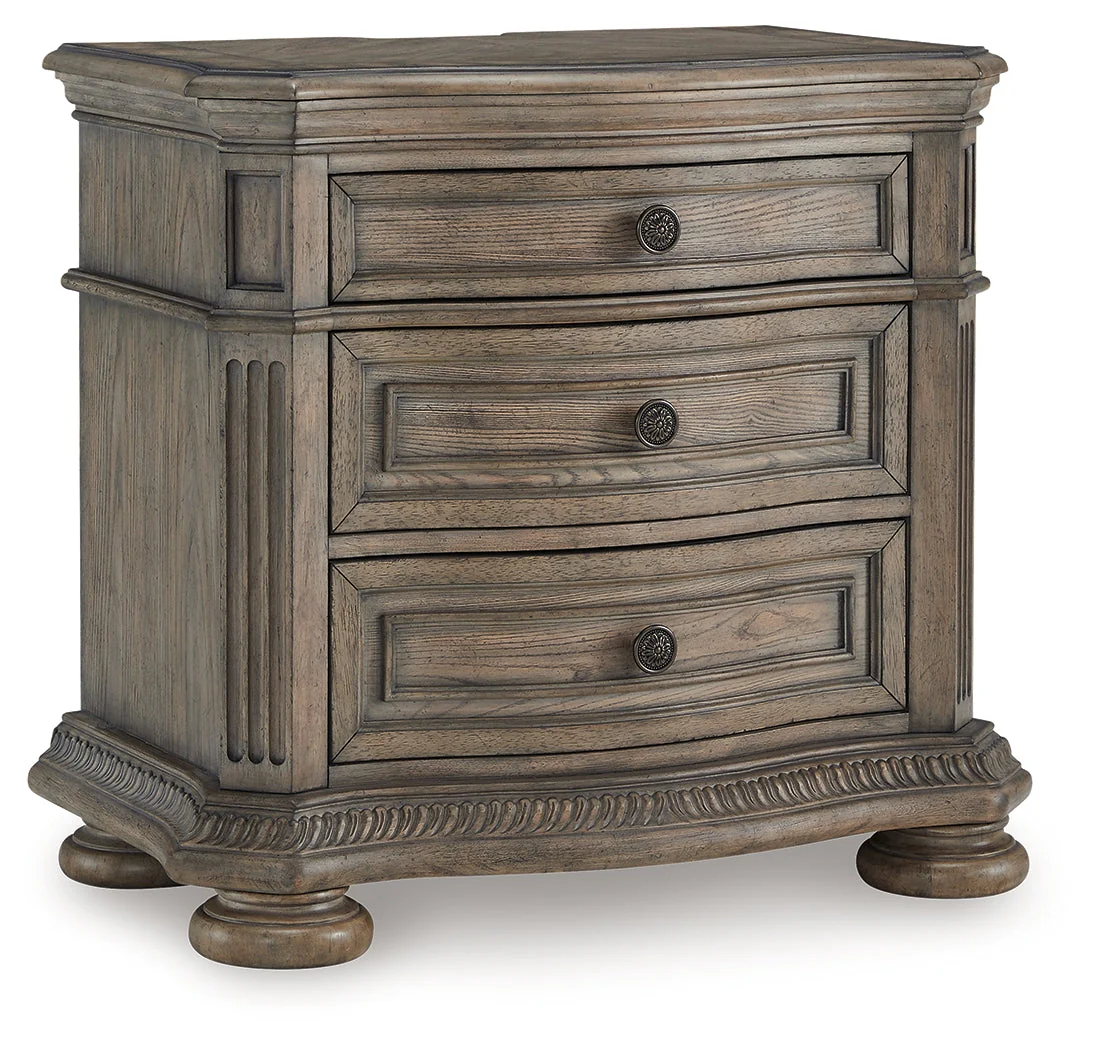 Ardenfield Light Brown King Sleigh Bedroom Set with Dresser, Mirror and Nightstand - Image 8