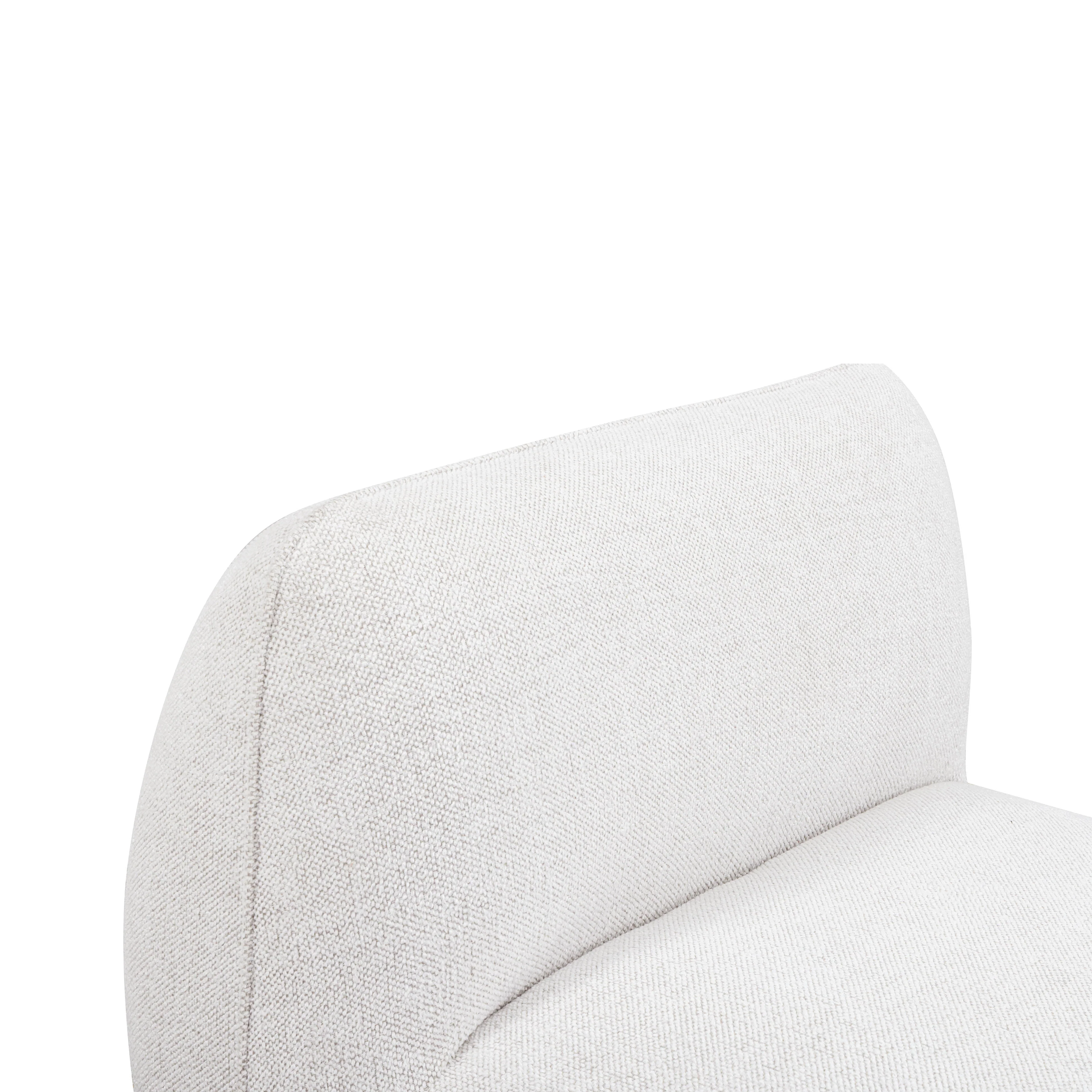 Arezaa Stone White Contract-Grade Basketweave Chenille Armless Chair - Image 6