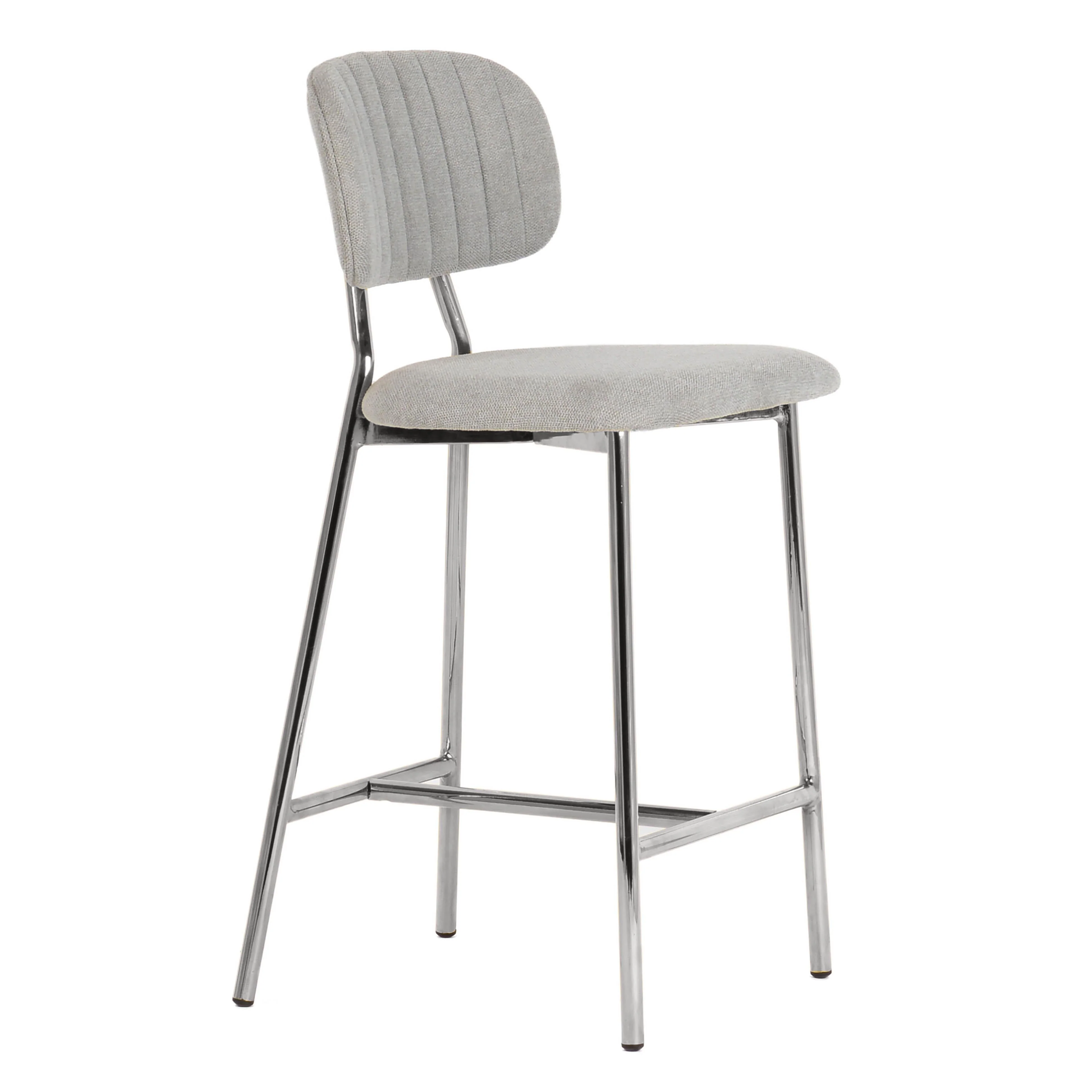 Ariana Grey Counter Stool with Silver Legs - Set of 2 - Image 8