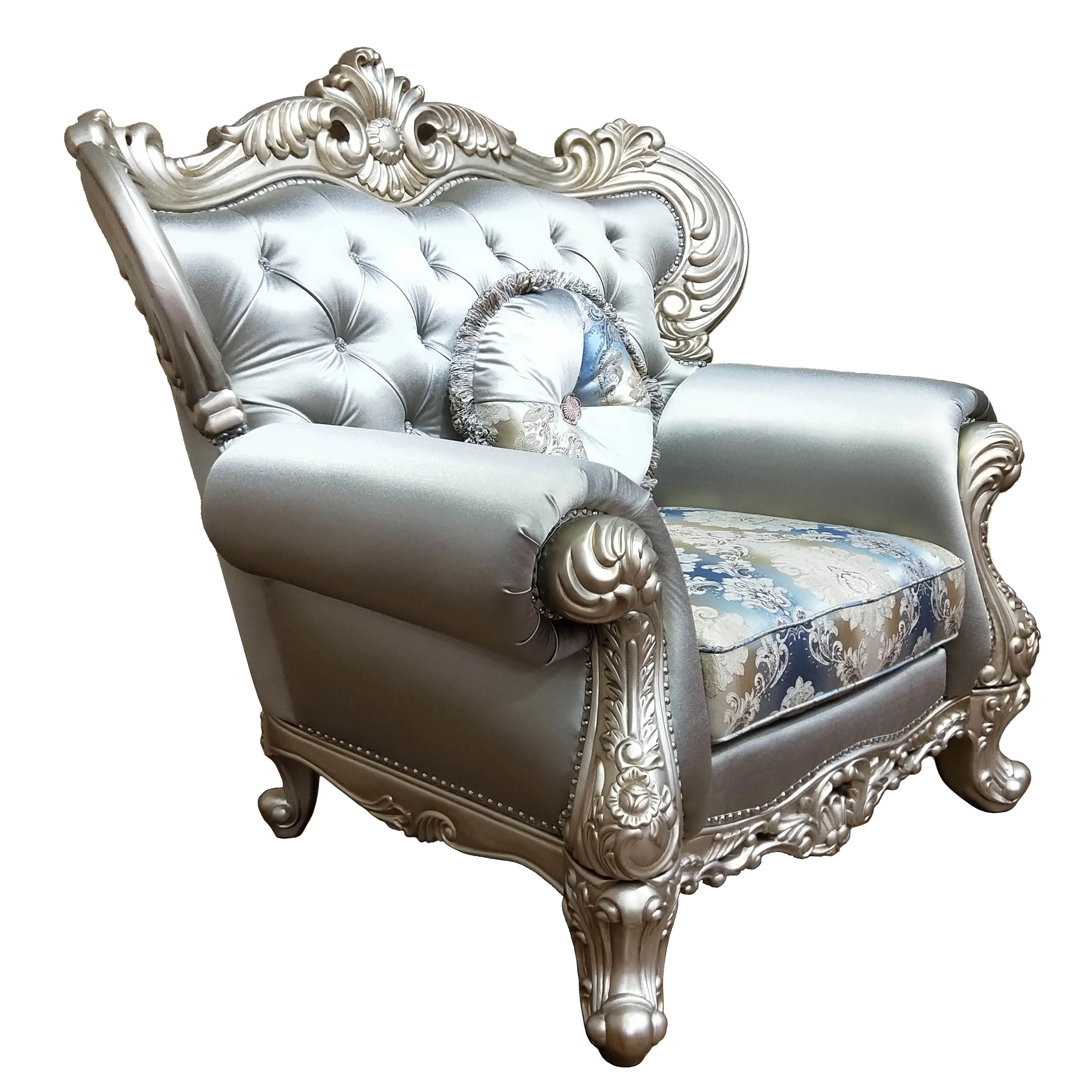 Ariel Transitional Silver Wood Finish Living Room Set - Image 11