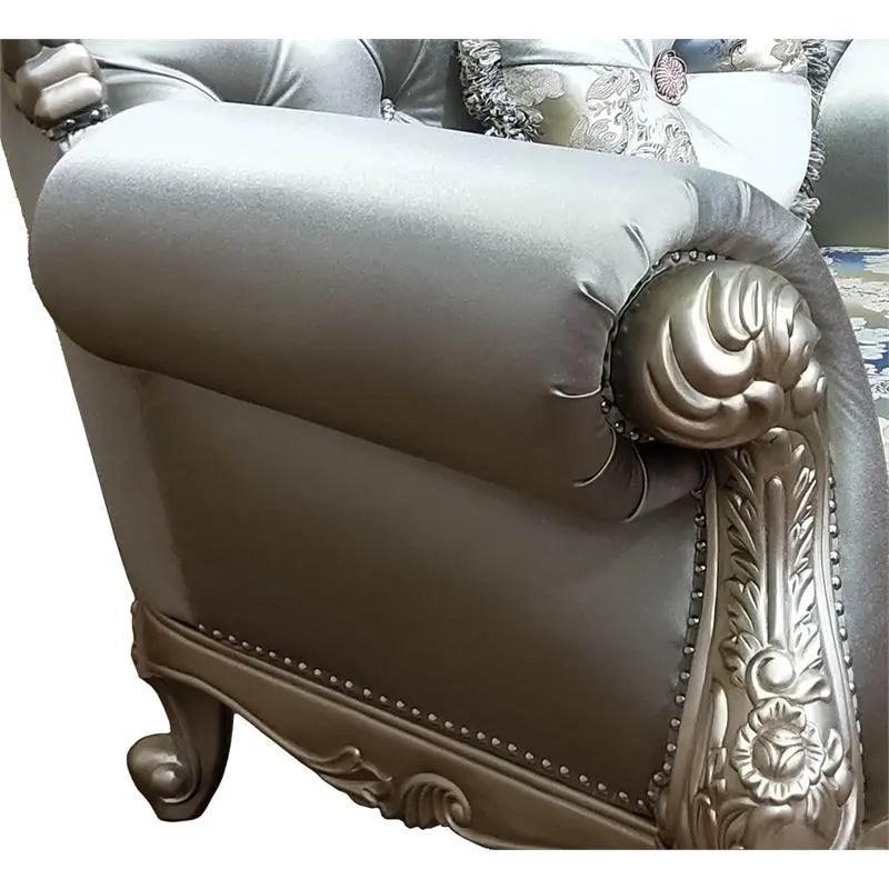Ariel Transitional Silver Wood Finish Living Room Set - Image 7