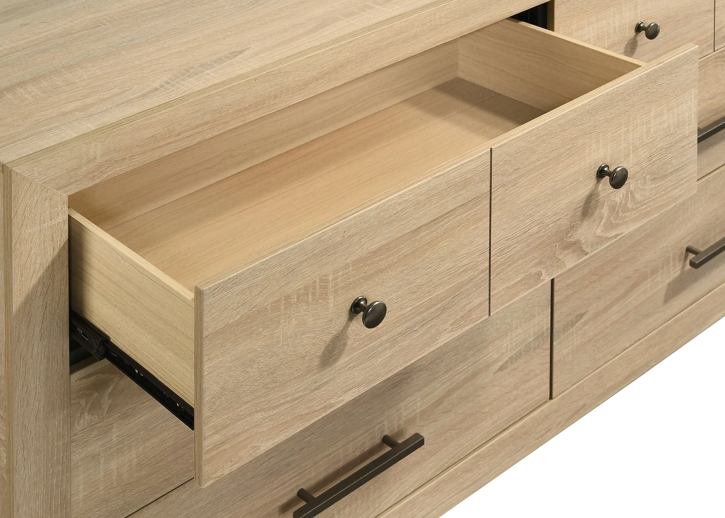 Arielle Light Oak 6-drawer Bedroom Dresser Cabinet - Image 7