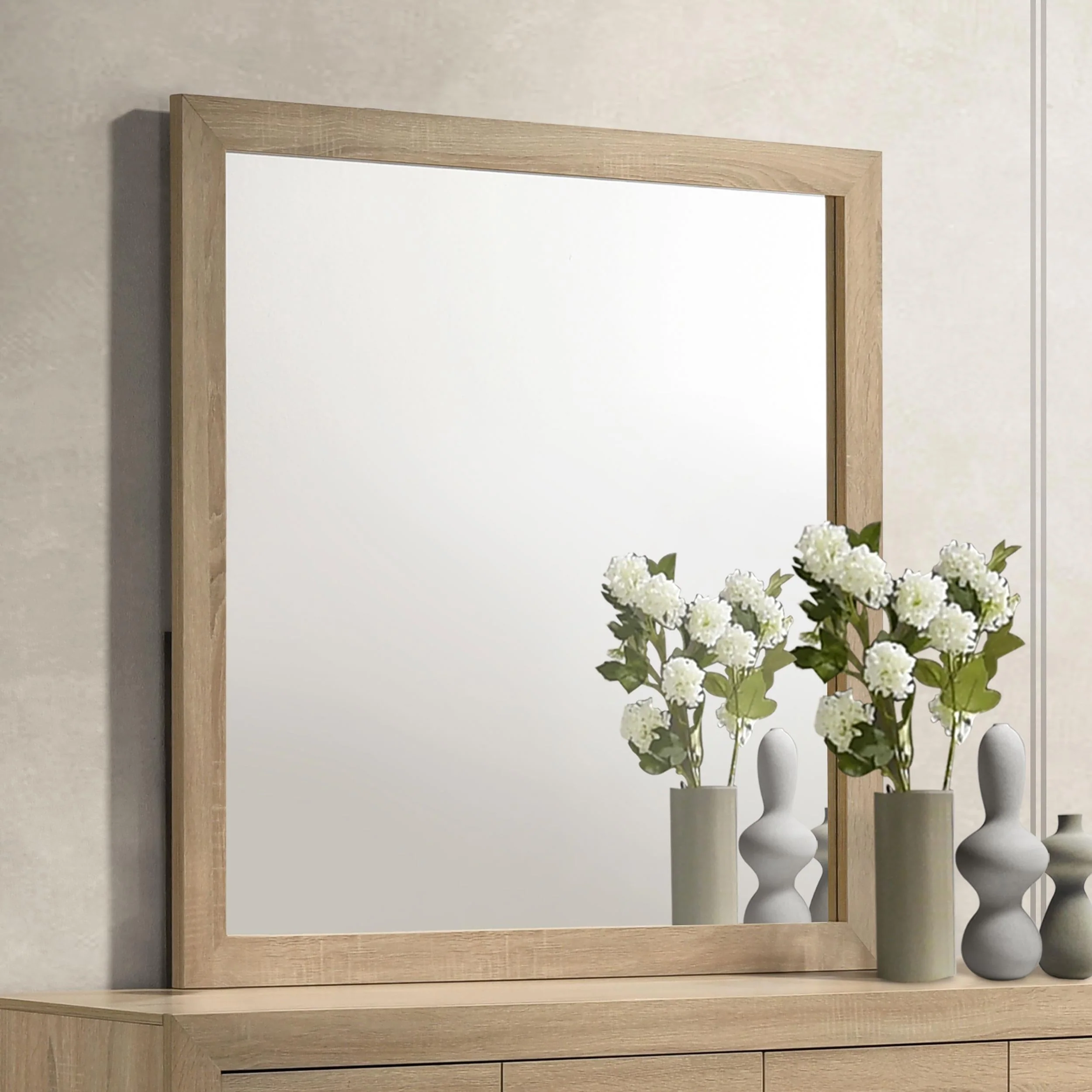 Arielle Light Oak Dresser Mirror