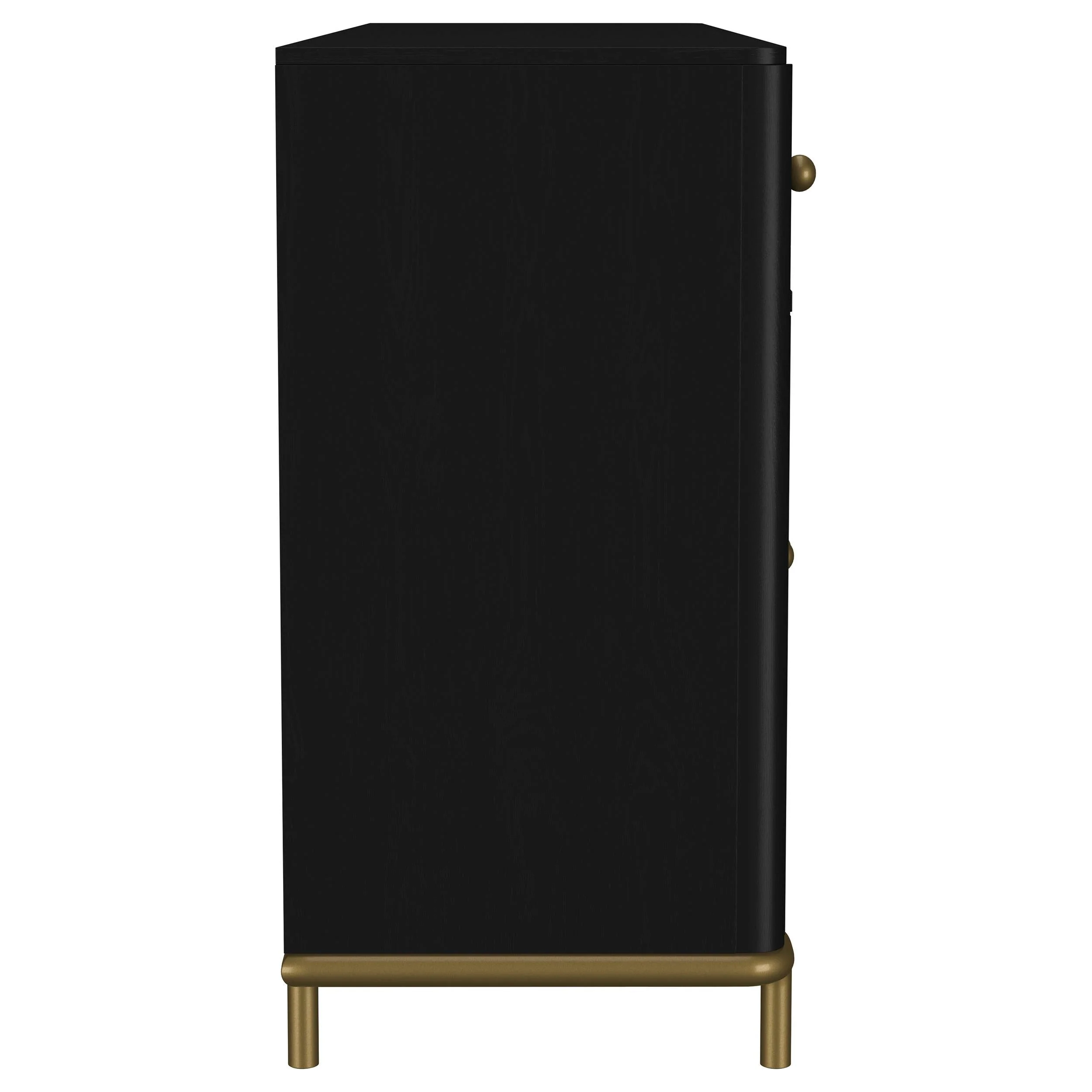 Arini Black 2-Drawer Cane Door Dining Sideboard Server - Image 10
