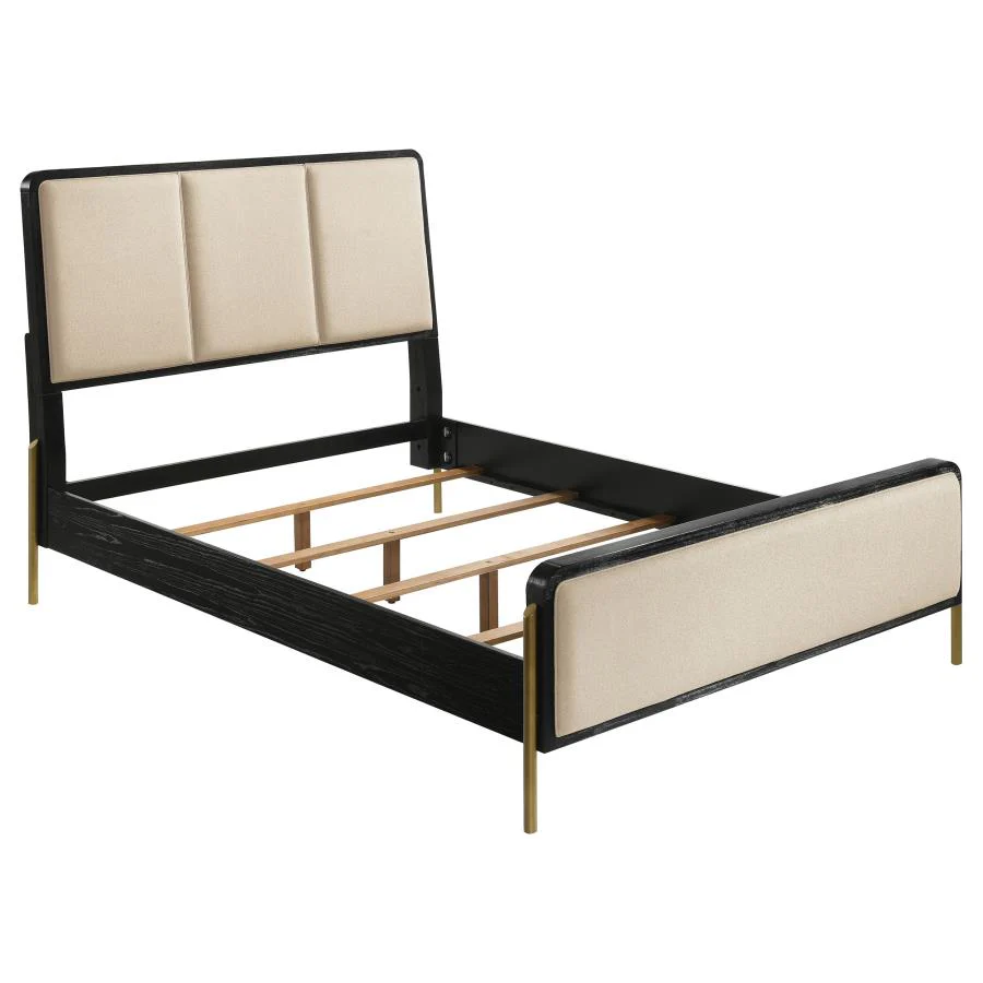Arini Cream and Black 4-piece Queen Bedroom Set - Image 3