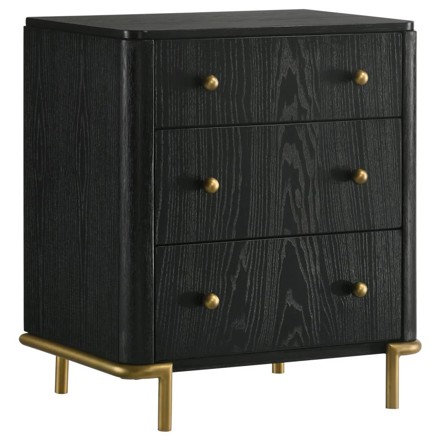 Arini Cream and Black 5-iece Eastern King Bedroom Set - Image 5