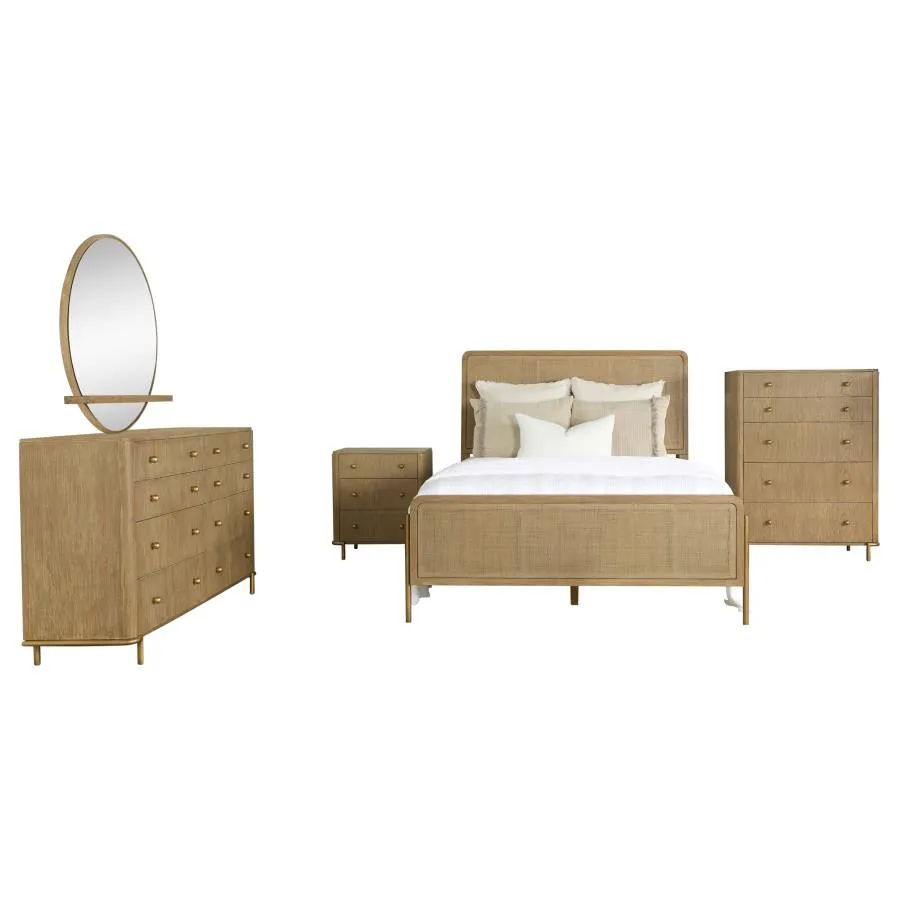 Arini Sand Wash 5-Piece Upholstered Eastern King Bedroom Set - Image 2