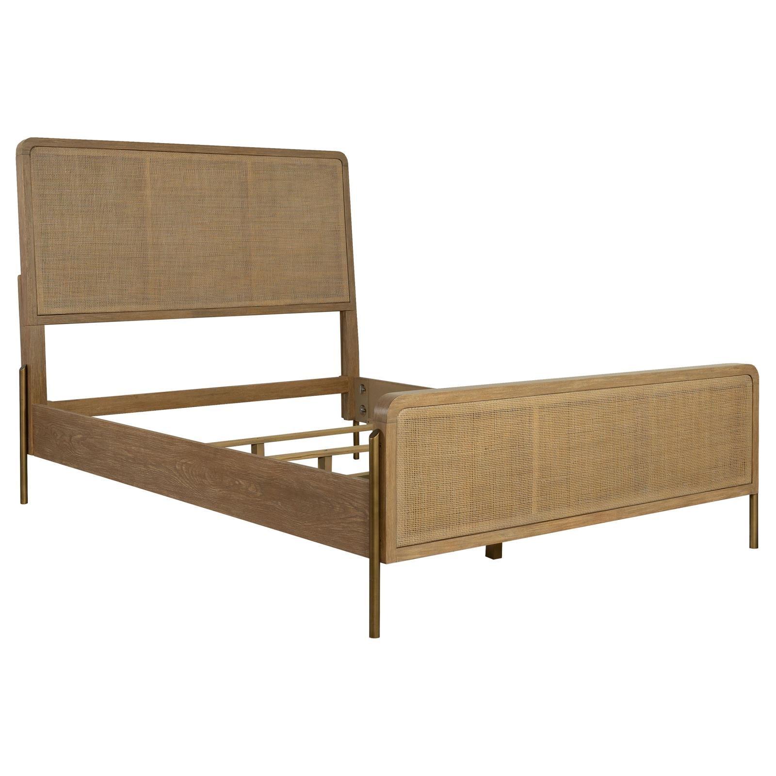 Arini Sand Wash/Natural Cane Upholstered Eastern King Panel Bed - Image 2