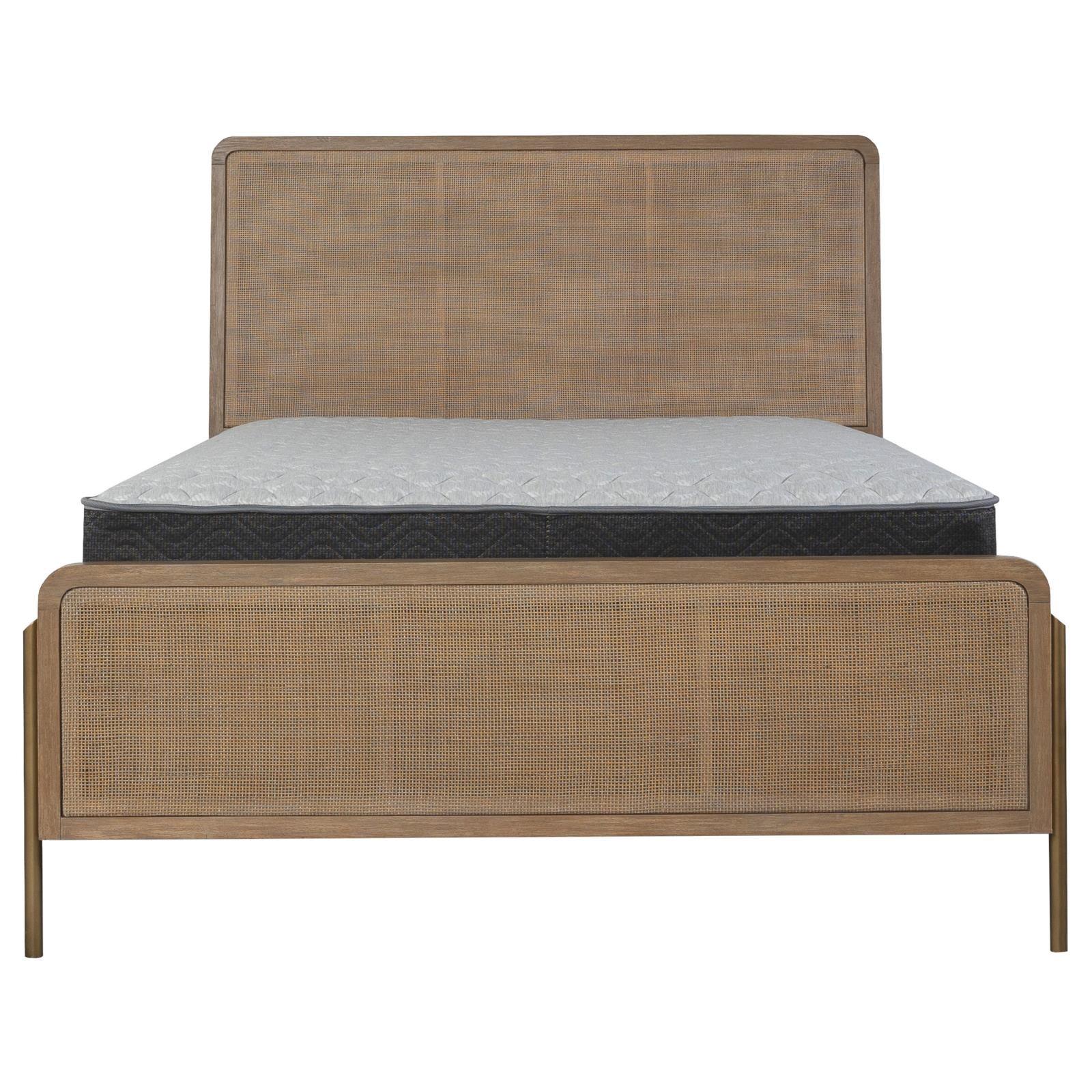Arini Sand Wash/Natural Cane Upholstered Eastern King Panel Bed - Image 5