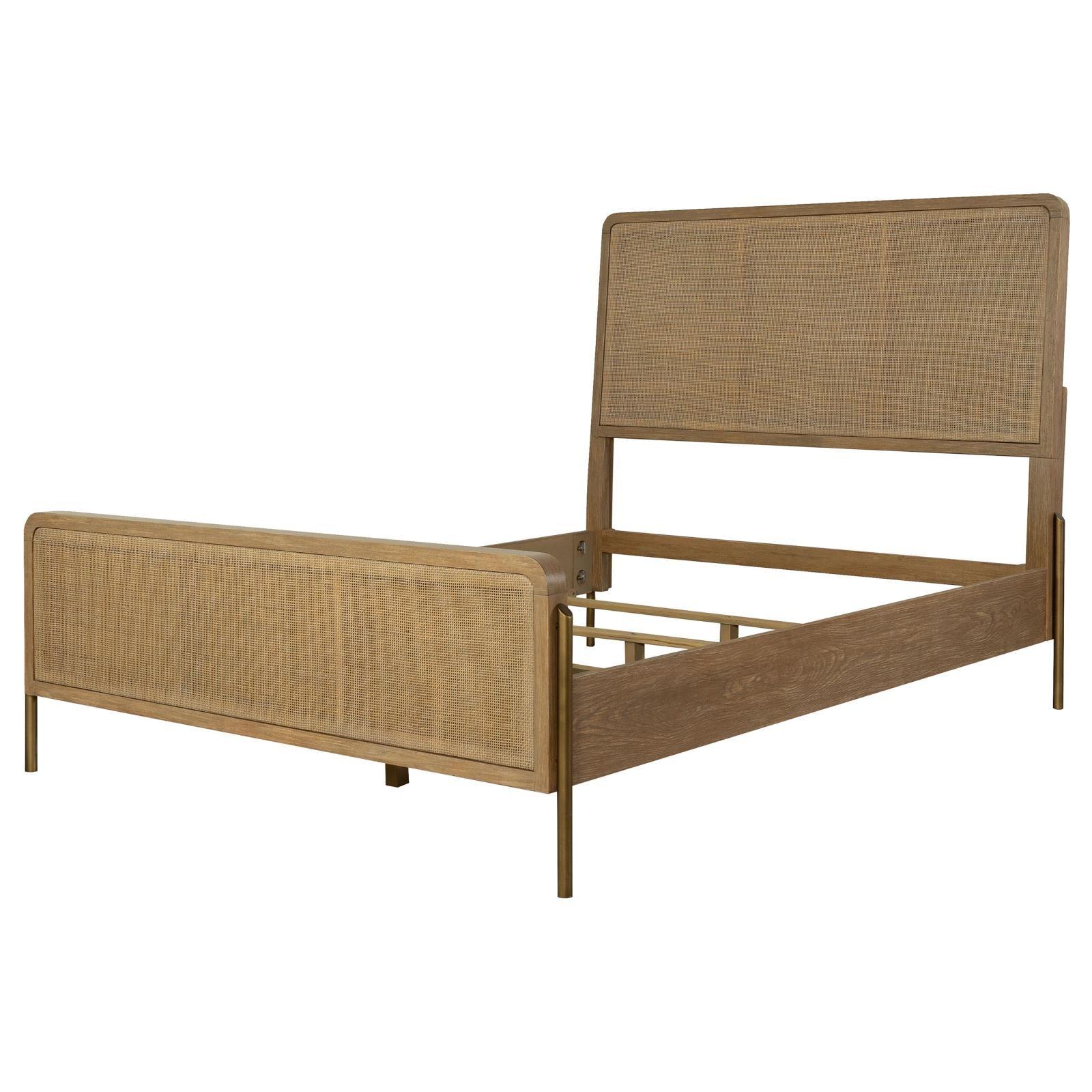 Arini Sand Wash/Natural Cane Upholstered Eastern King Panel Bed - Image 6