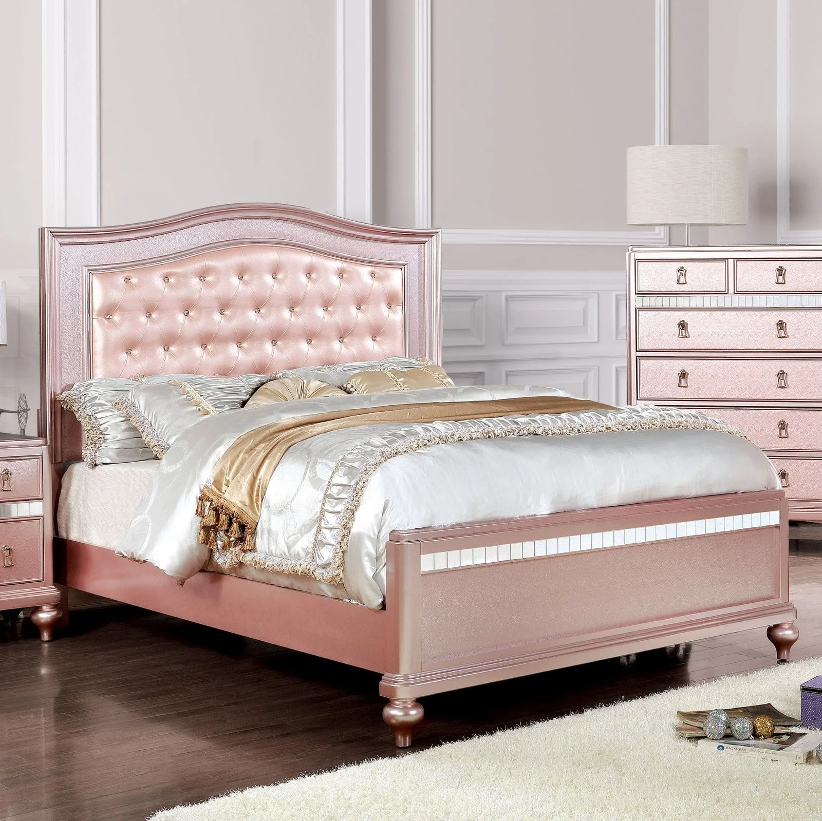 Ariston Rose Gold Twin Bed