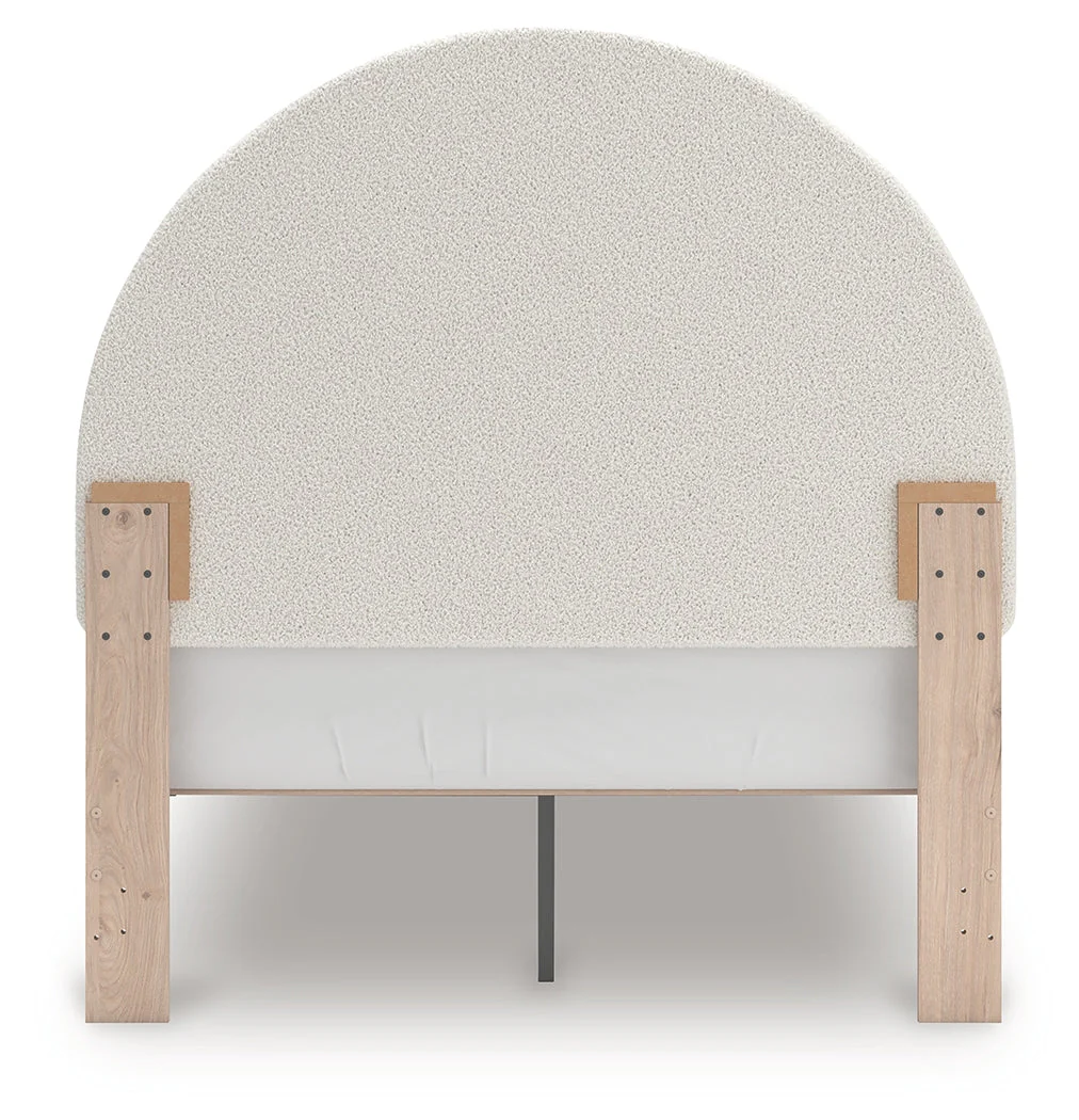 Arloster Tan/White Full Upholstered Platform Bed - Image 5