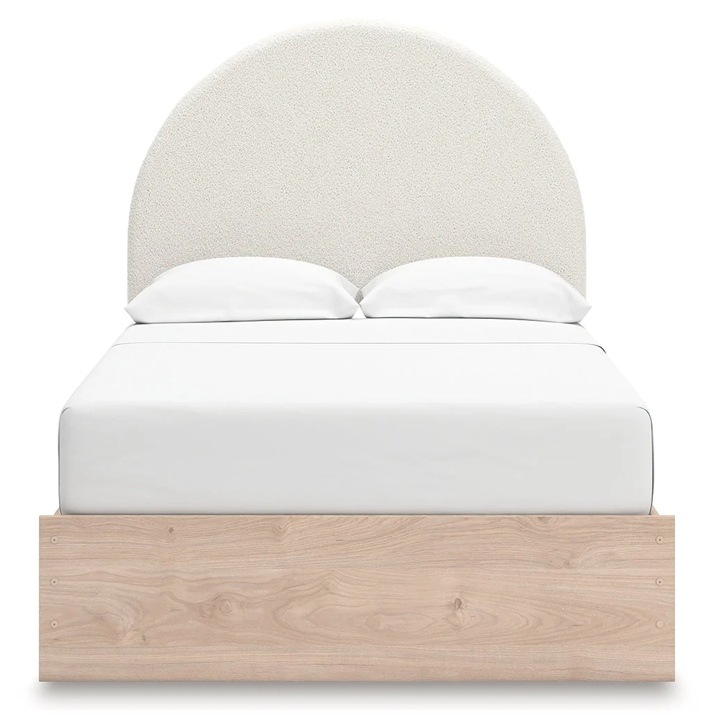 Arloster Tan/White Full Upholstered Platform Bed with Storage - Image 5