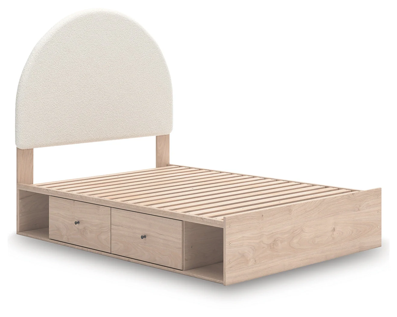 Arloster Tan/White Full Upholstered Platform Bed with Storage - Image 3