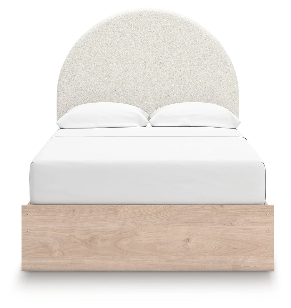Arloster Tan/White Full Upholstered Platform Bed with Storage - Image 5