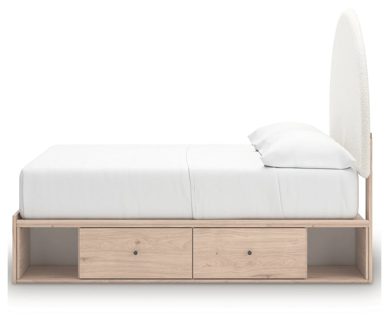 Arloster Tan/White Full Upholstered Platform Bed with Storage - Image 7
