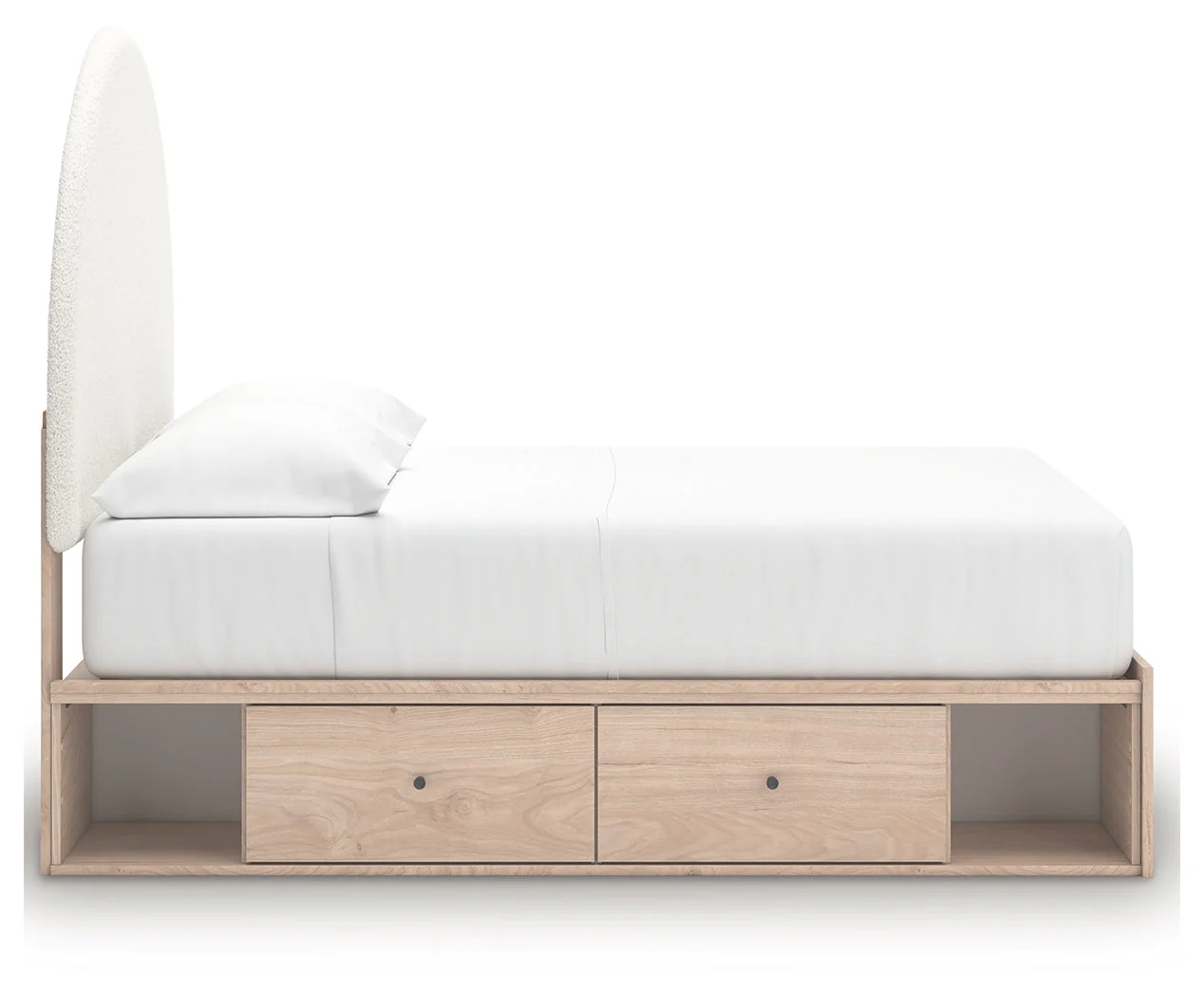Arloster Tan/White Full Upholstered Platform Bed with Storage - Image 8