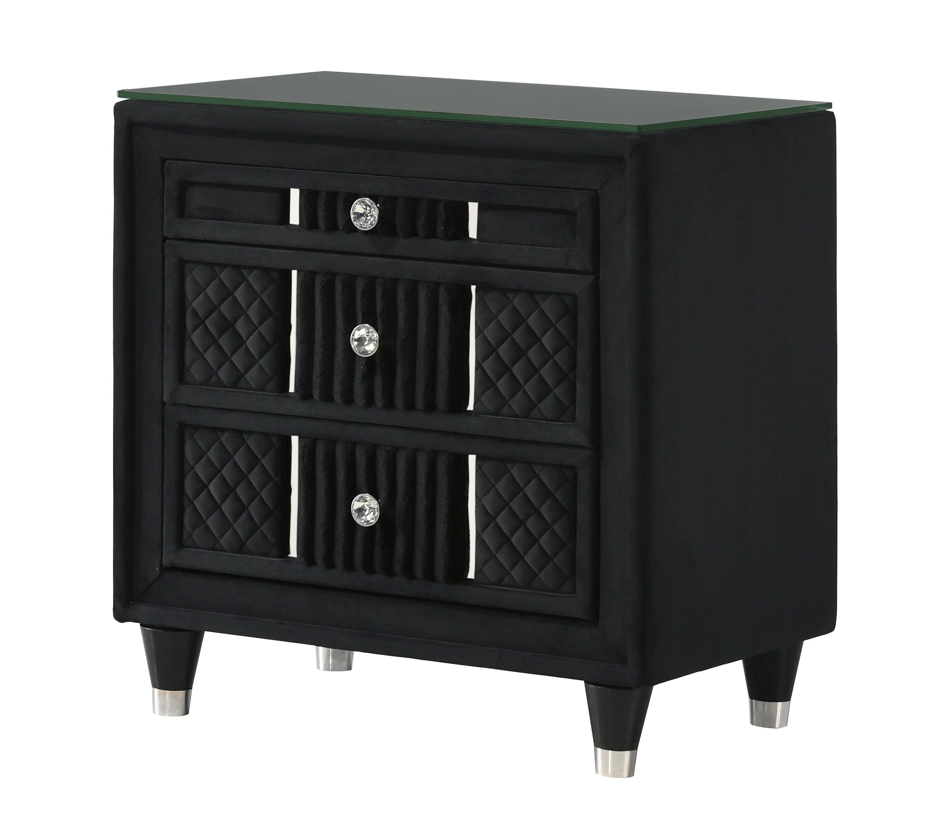Armany Black Upholstered Wingback Panel Bedroom Set - Image 12
