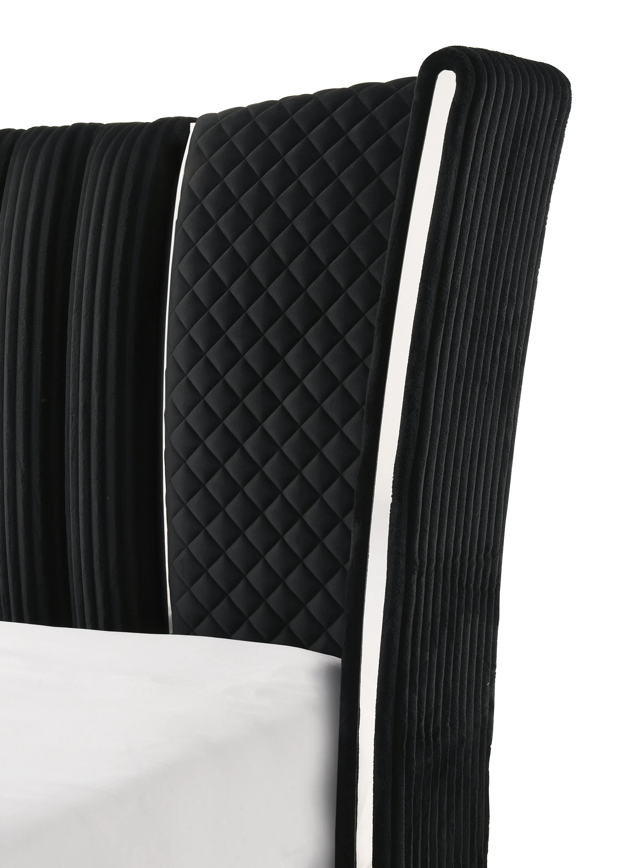 Armany Black Upholstered Wingback Panel Bedroom Set - Image 17