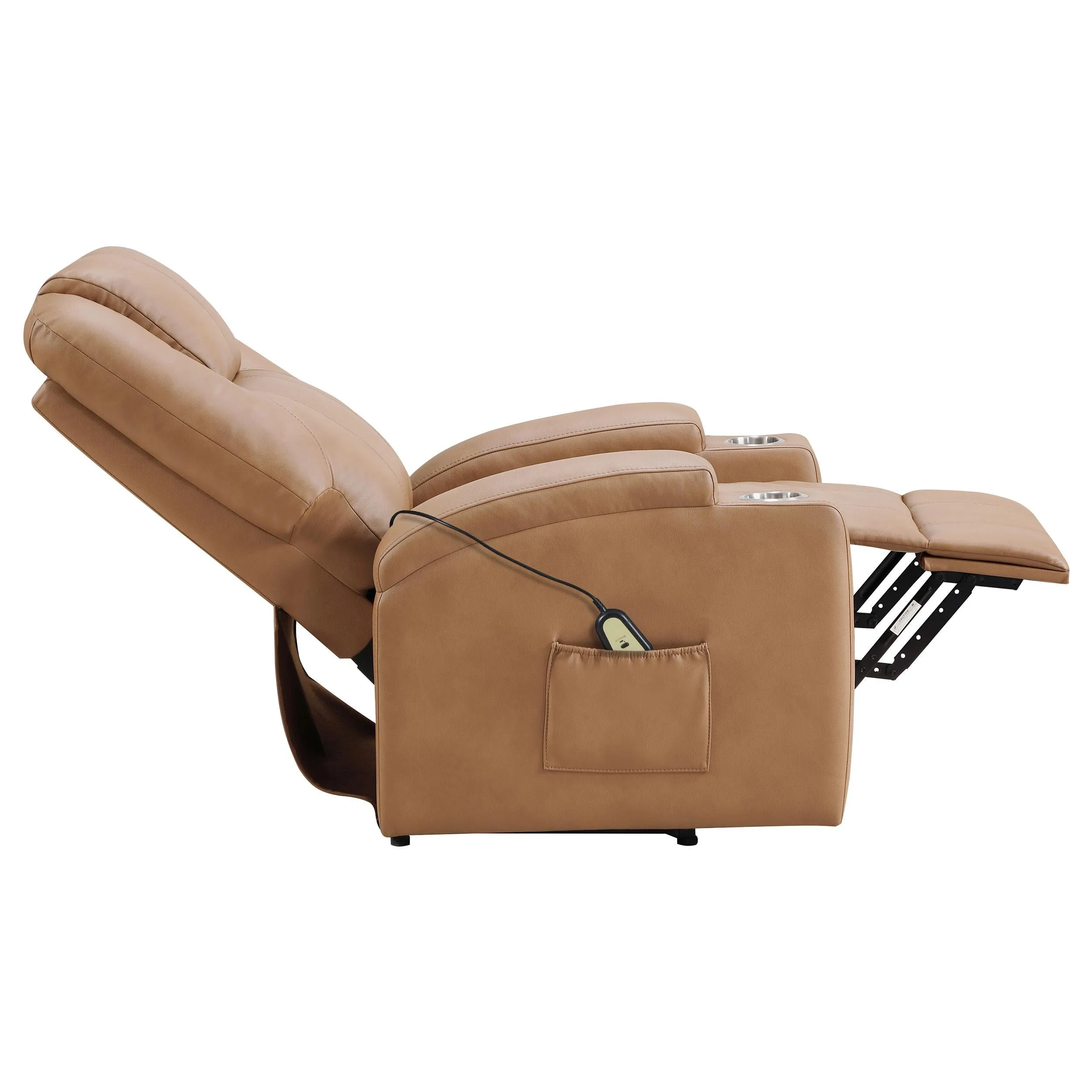Armstrong Camel Upholstered Power Lift Massage Recliner - Image 10
