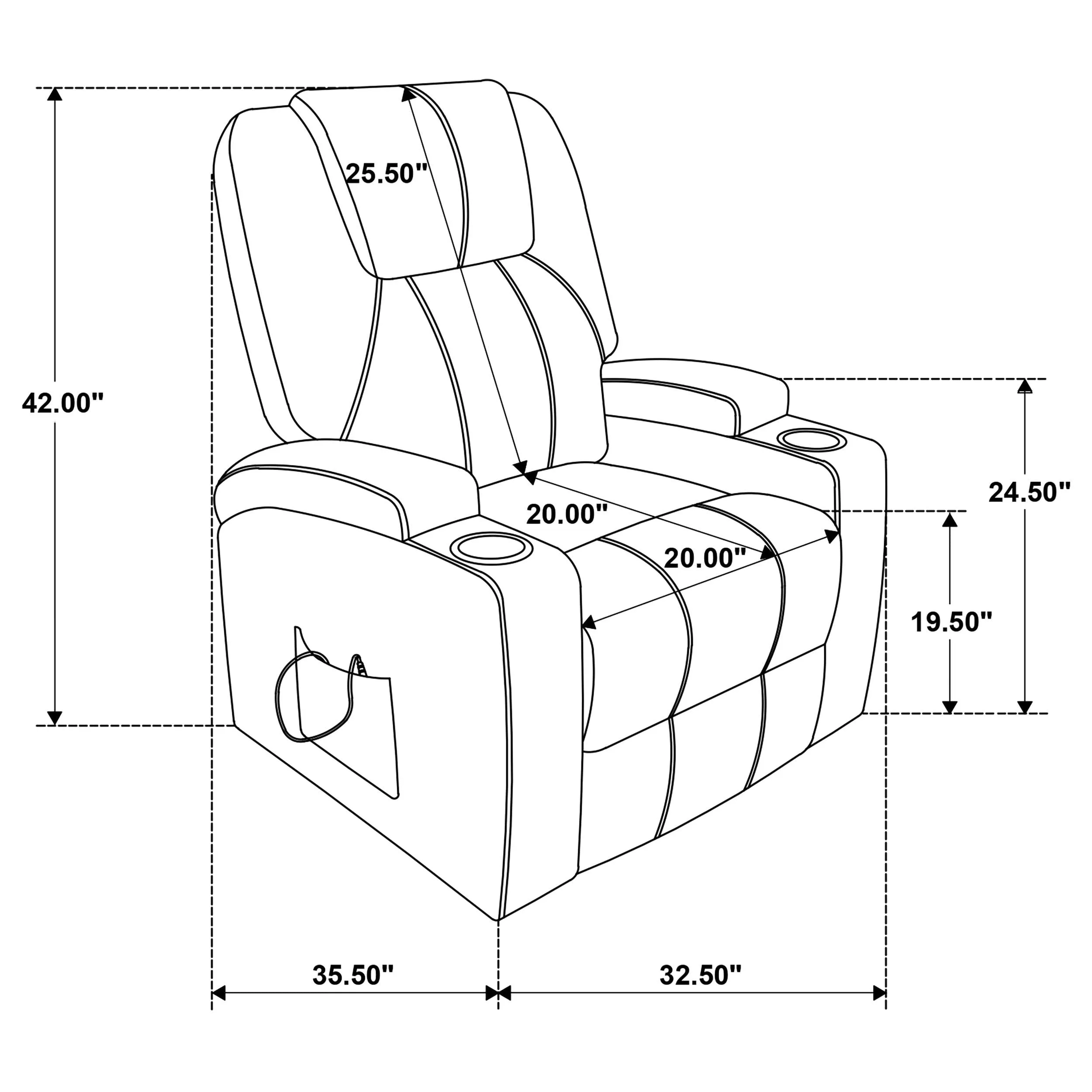 Armstrong Camel Upholstered Power Lift Massage Recliner - Image 15