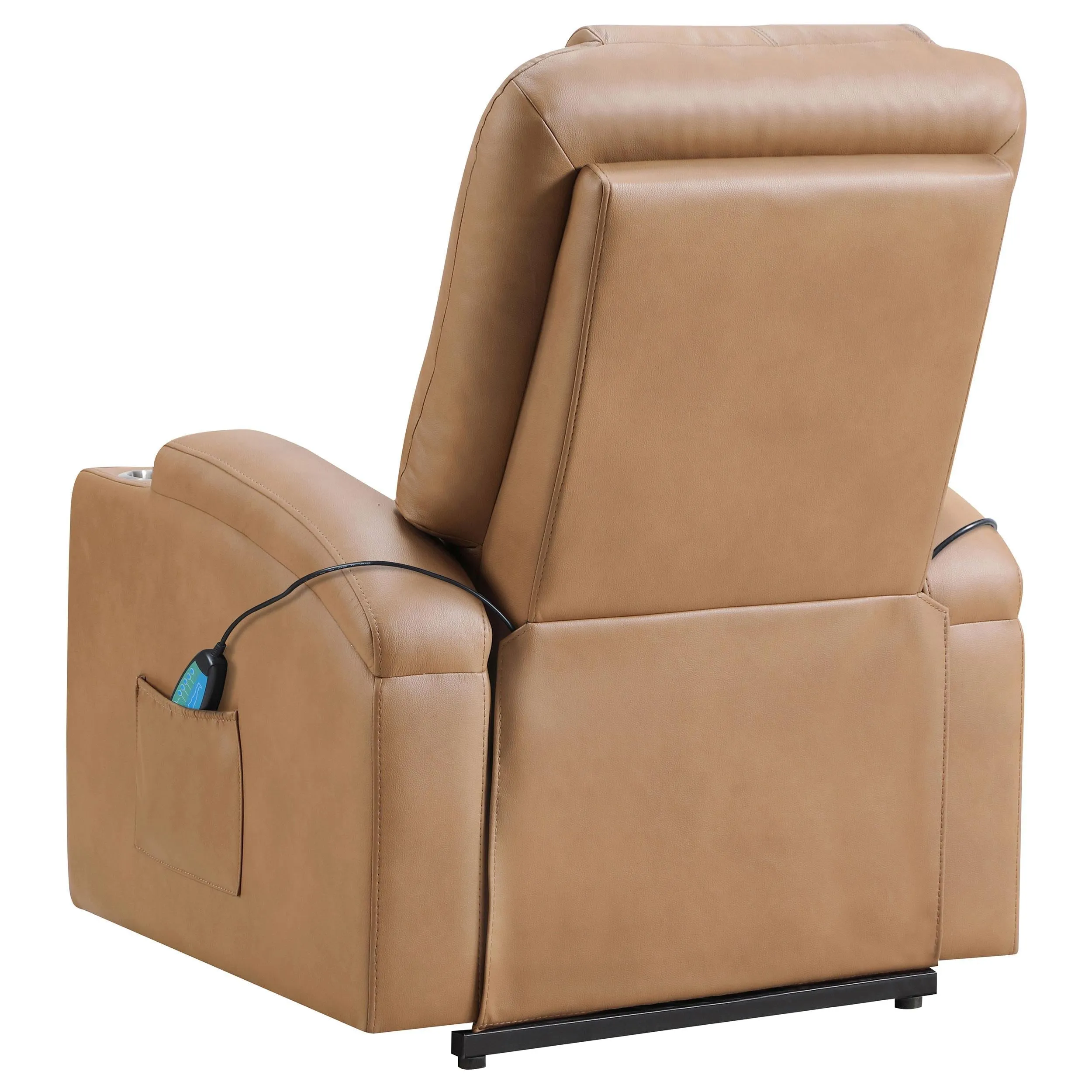 Armstrong Camel Upholstered Power Lift Massage Recliner - Image 9