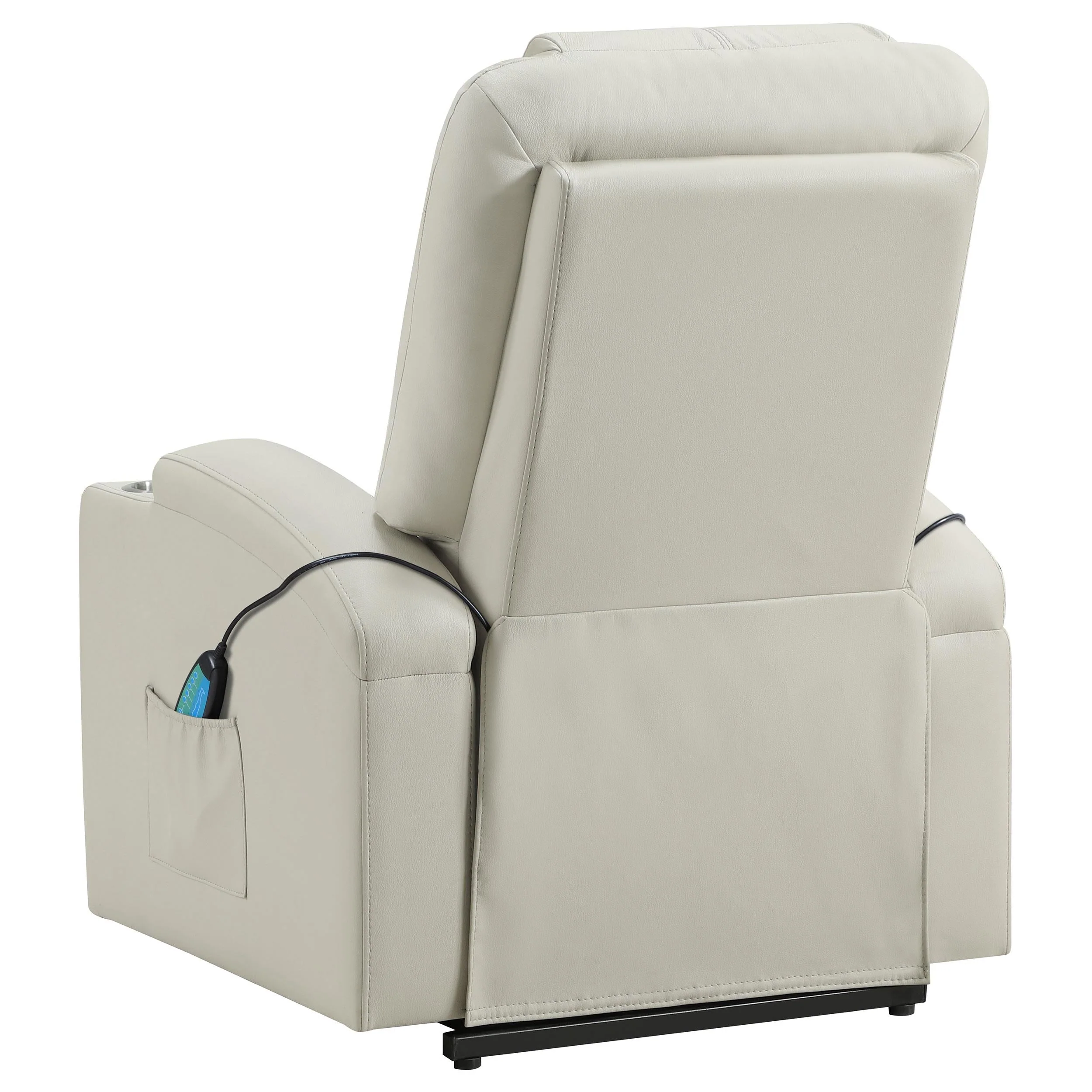Armstrong Ivory Upholstered Power Lift Massage Recliner - Image 9