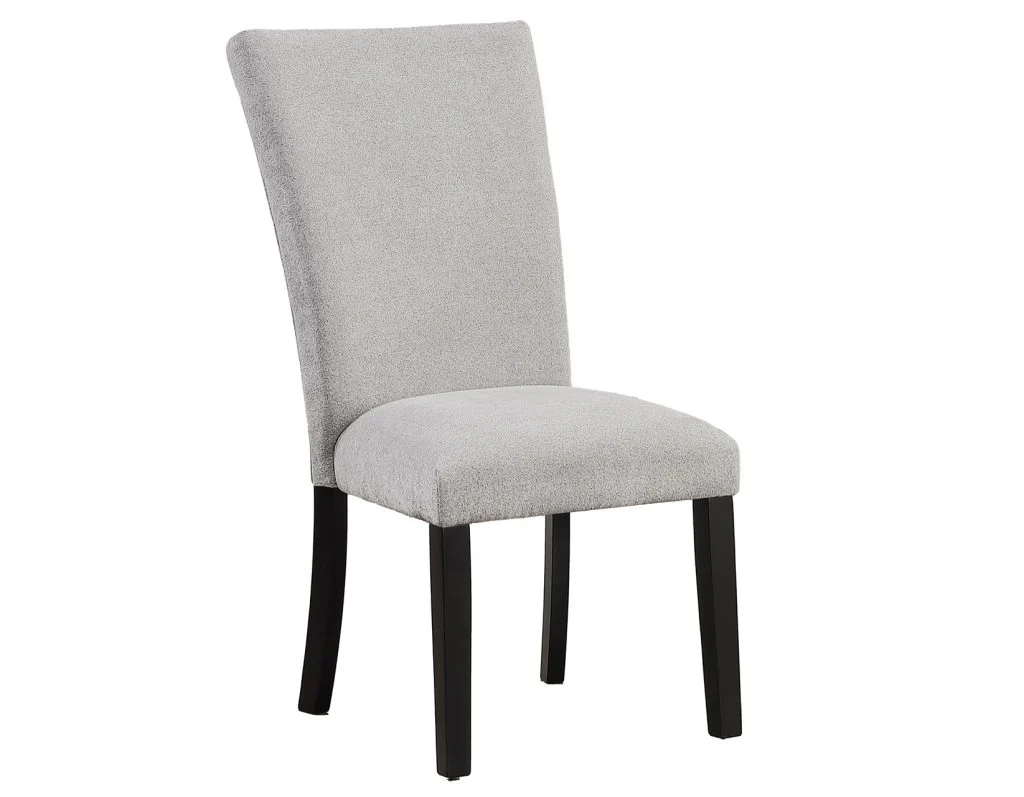 Artemis 5 Piece 70″ Rectangular Gray Marble Table, Black Finish with 4 Gray Chenille Chairs - Image 11