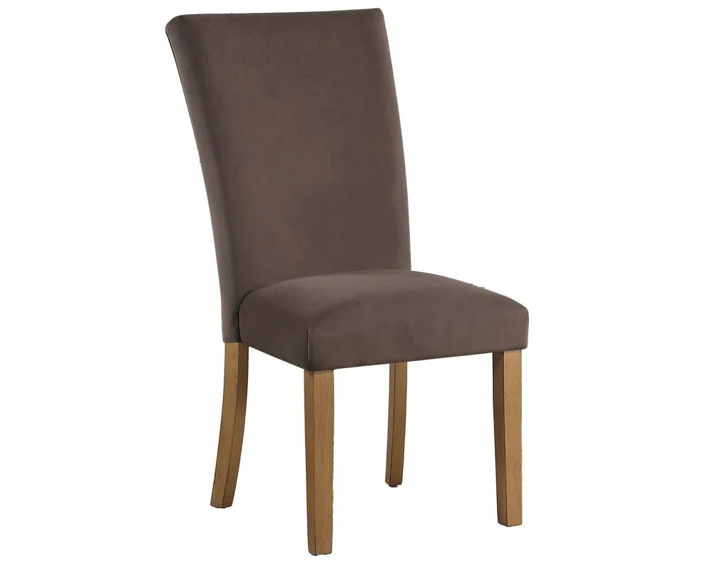Artemis 70″ Rect White Marble Table, Tan Finish with 4 Brown Velvet Chairs - Image 10