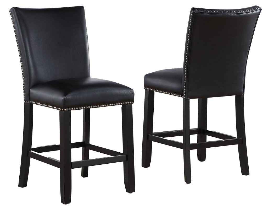 Artemis Black Vegan Leather 24″ Counter Stool - Image 2