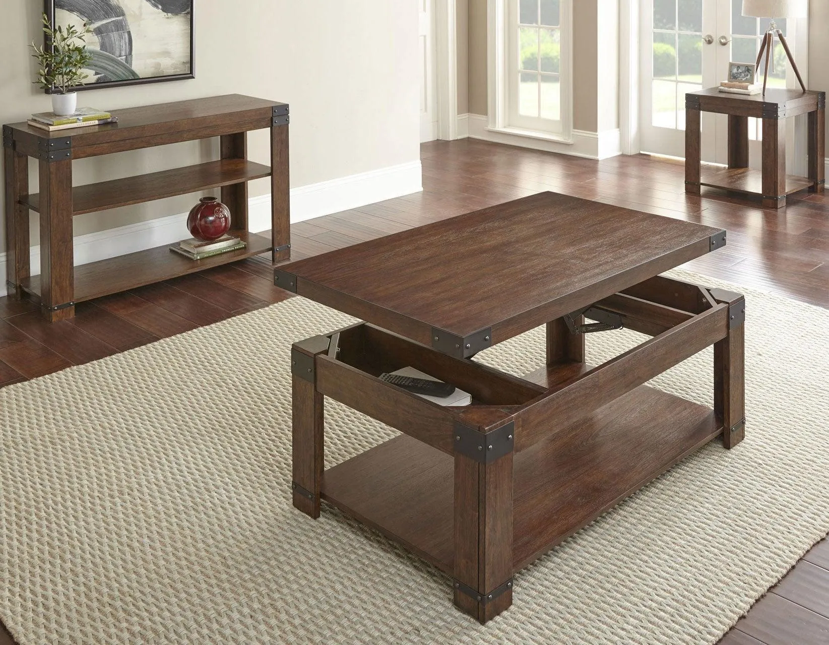 Arusha Lift Top Cocktail Table w/Casters - Image 2